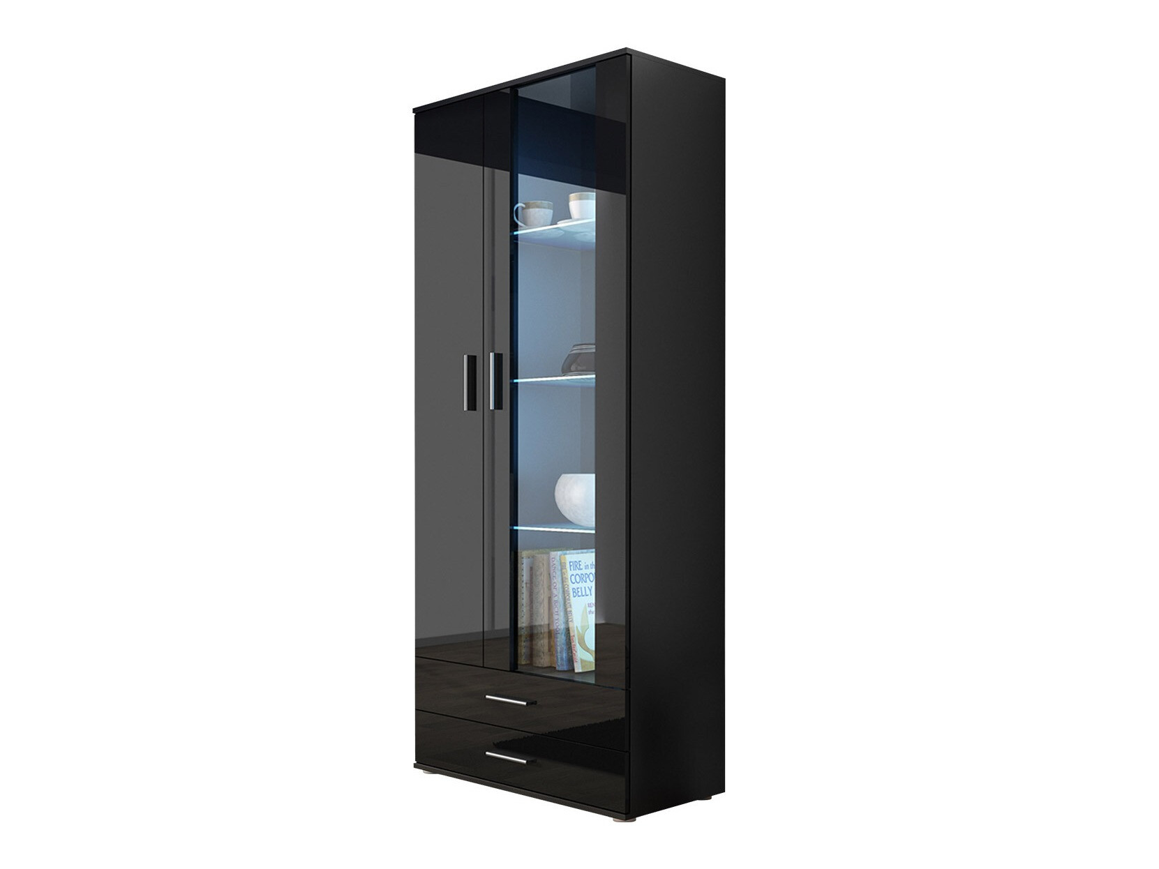 Scaffale Tornola 105 (Nero + Nero lucido)