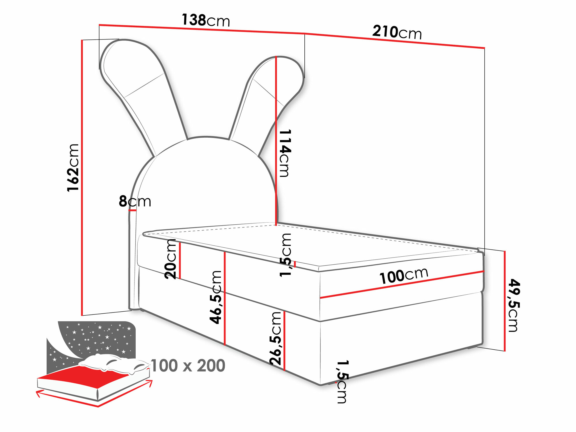 Letto continentale Stylus (Magic Velvet 2239)