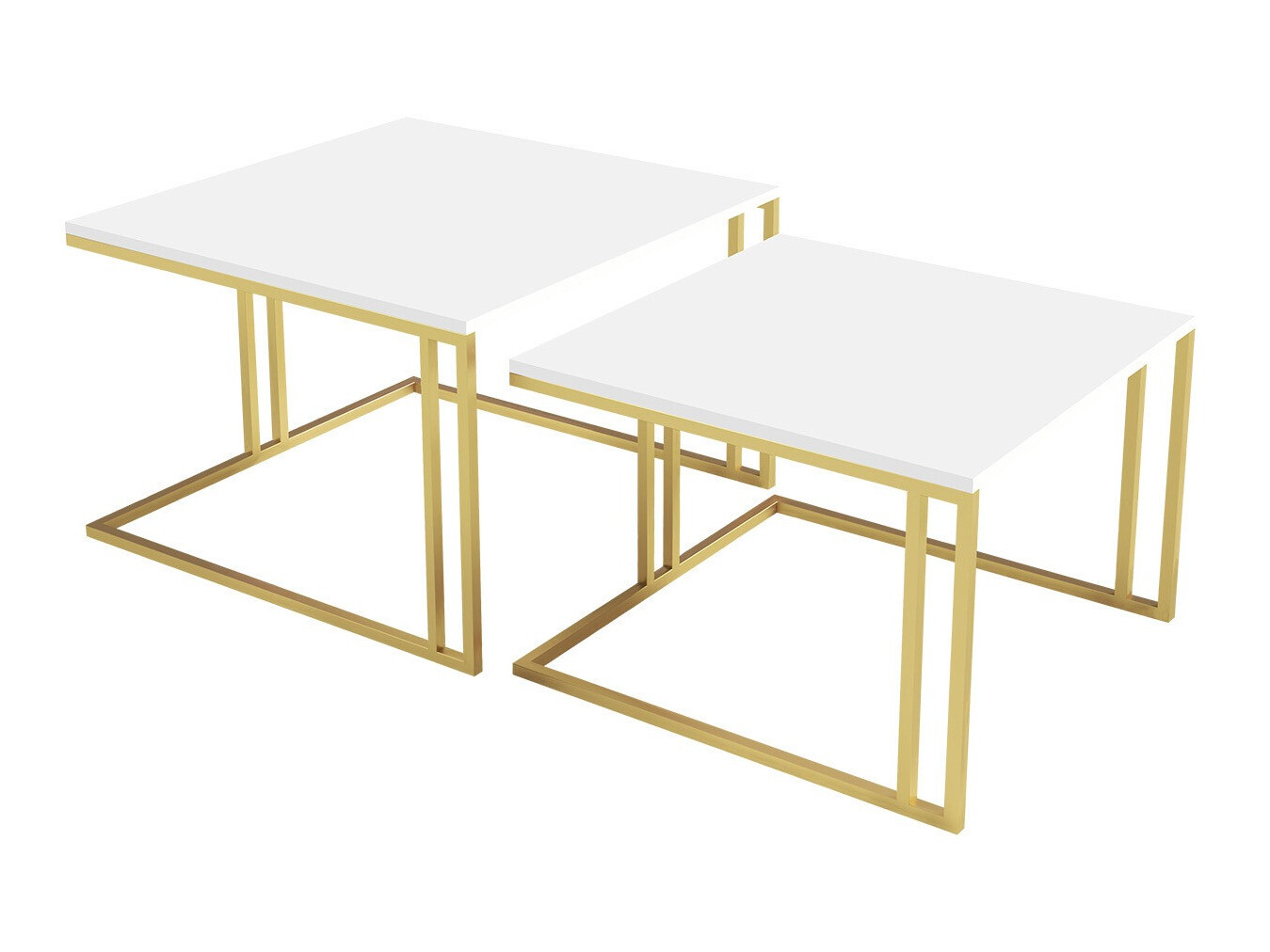 Set tavolino da caffè Oswego 110 (Bianco + D'oro)