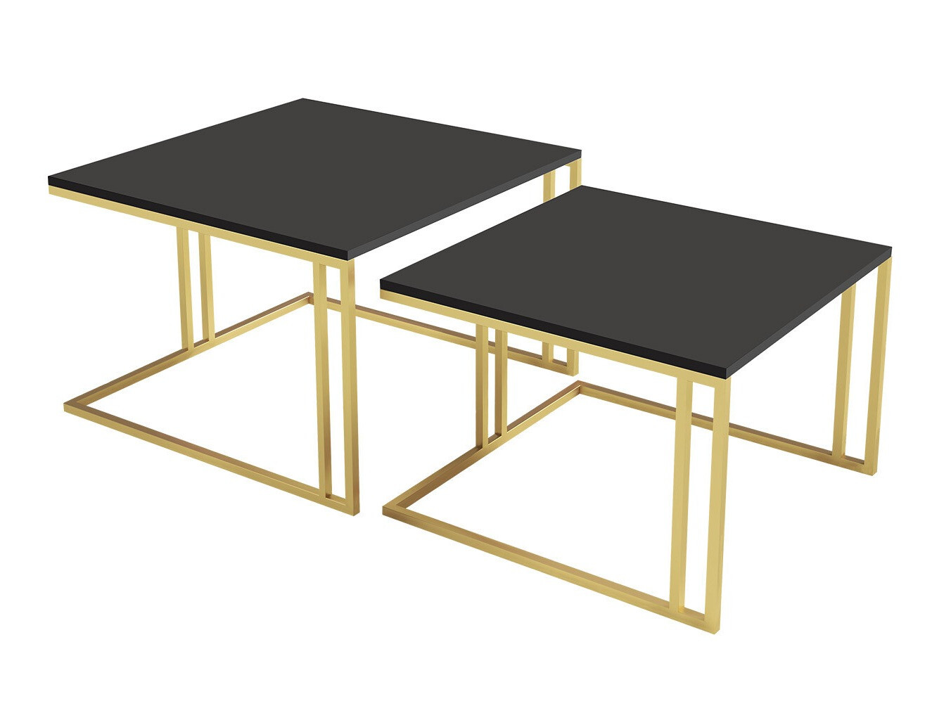 Set tavolino da caffè Oswego 110 (Nero + D'oro)