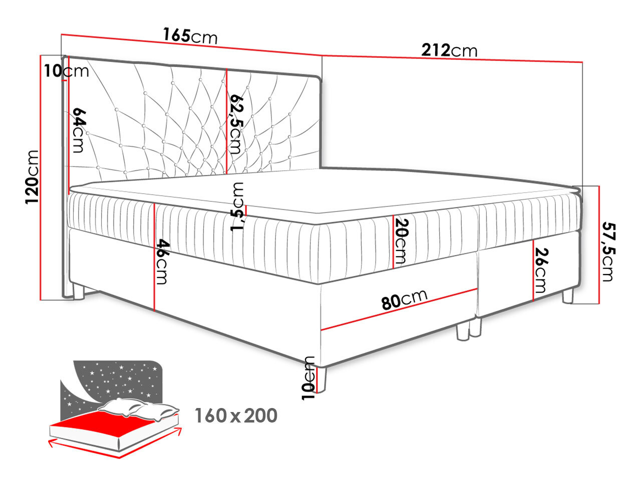 Letto continentale Civitas (Manila 02)