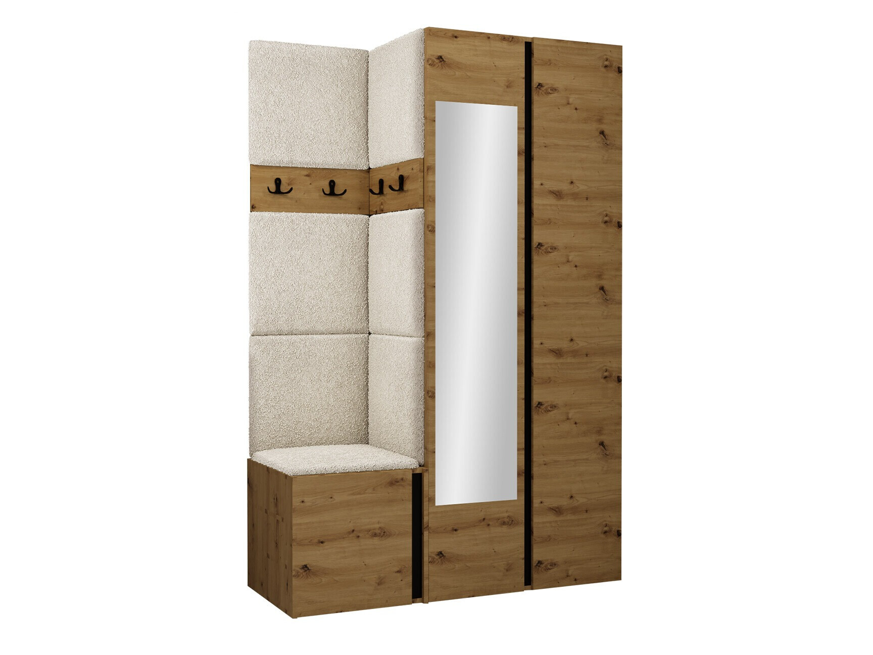 Set arredo da corridoio Pinis XXVI (Rovere Artisan + Nero)