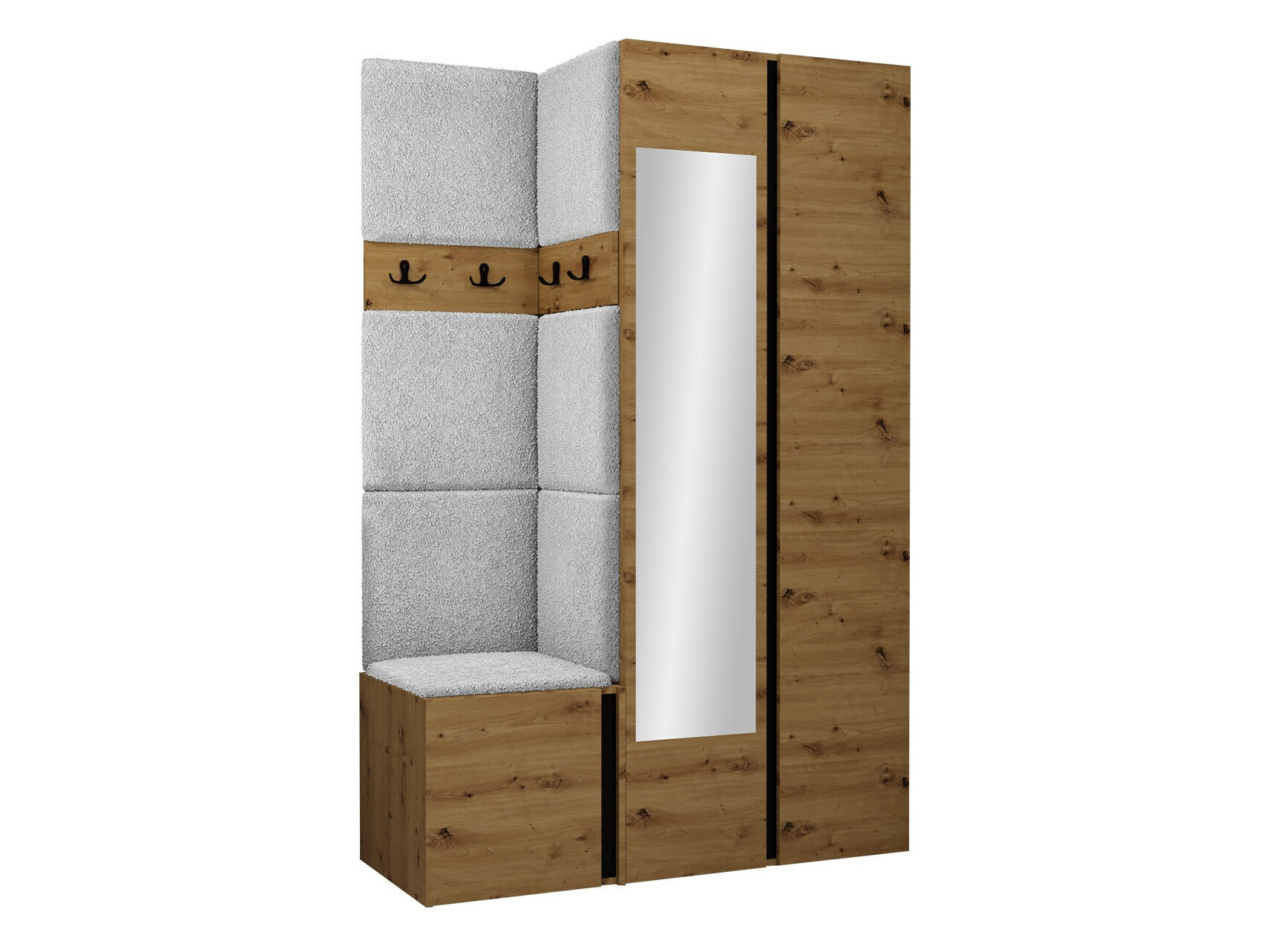 Set arredo da corridoio Pinis XXVI (Rovere Artisan + Nero)