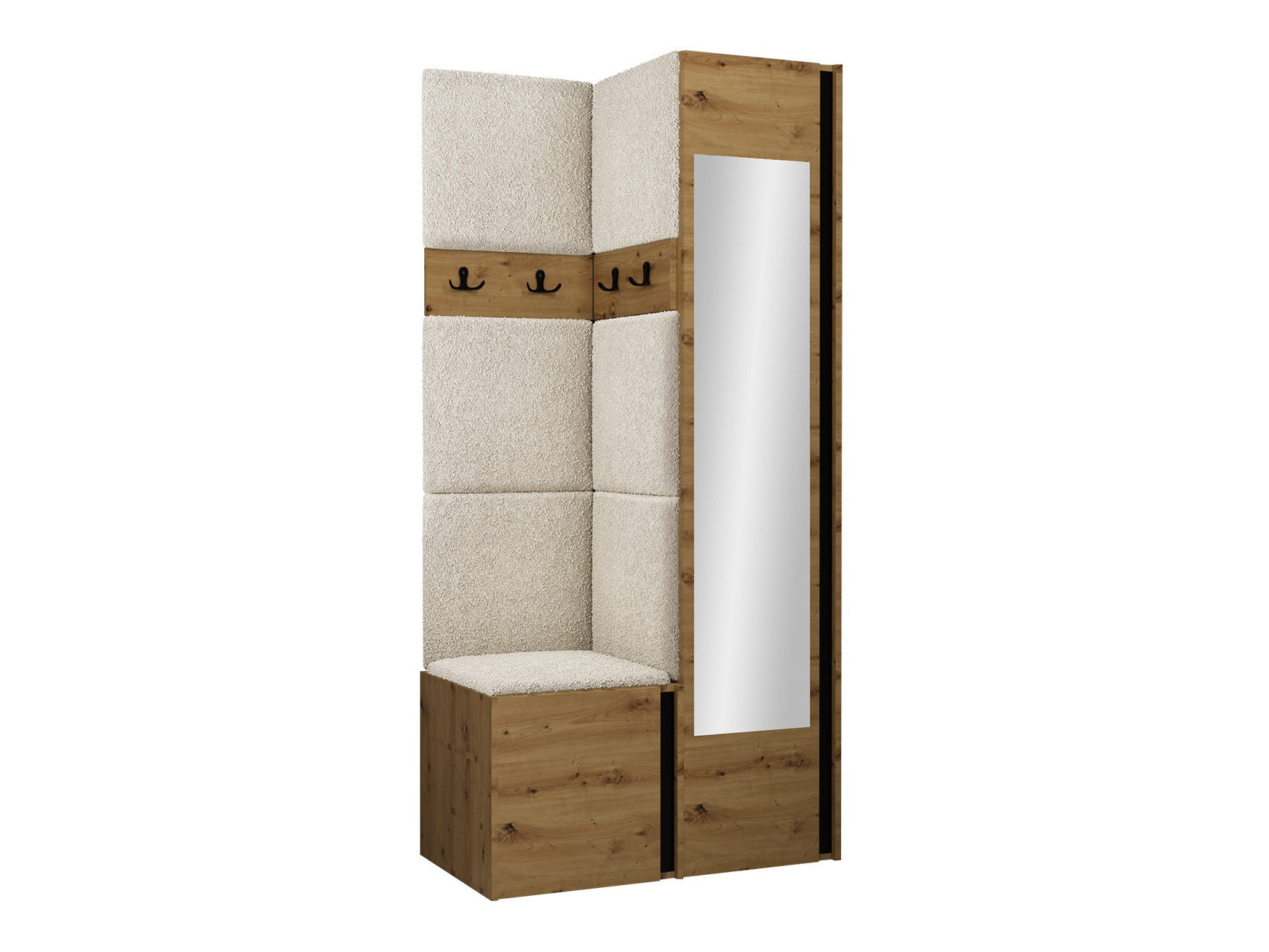 Set arredo da corridoio Pinis XXV (Rovere Artisan + Nero)