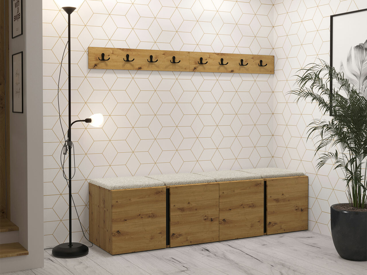 Set arredo da corridoio Hartford 276 (Rovere Artisan)