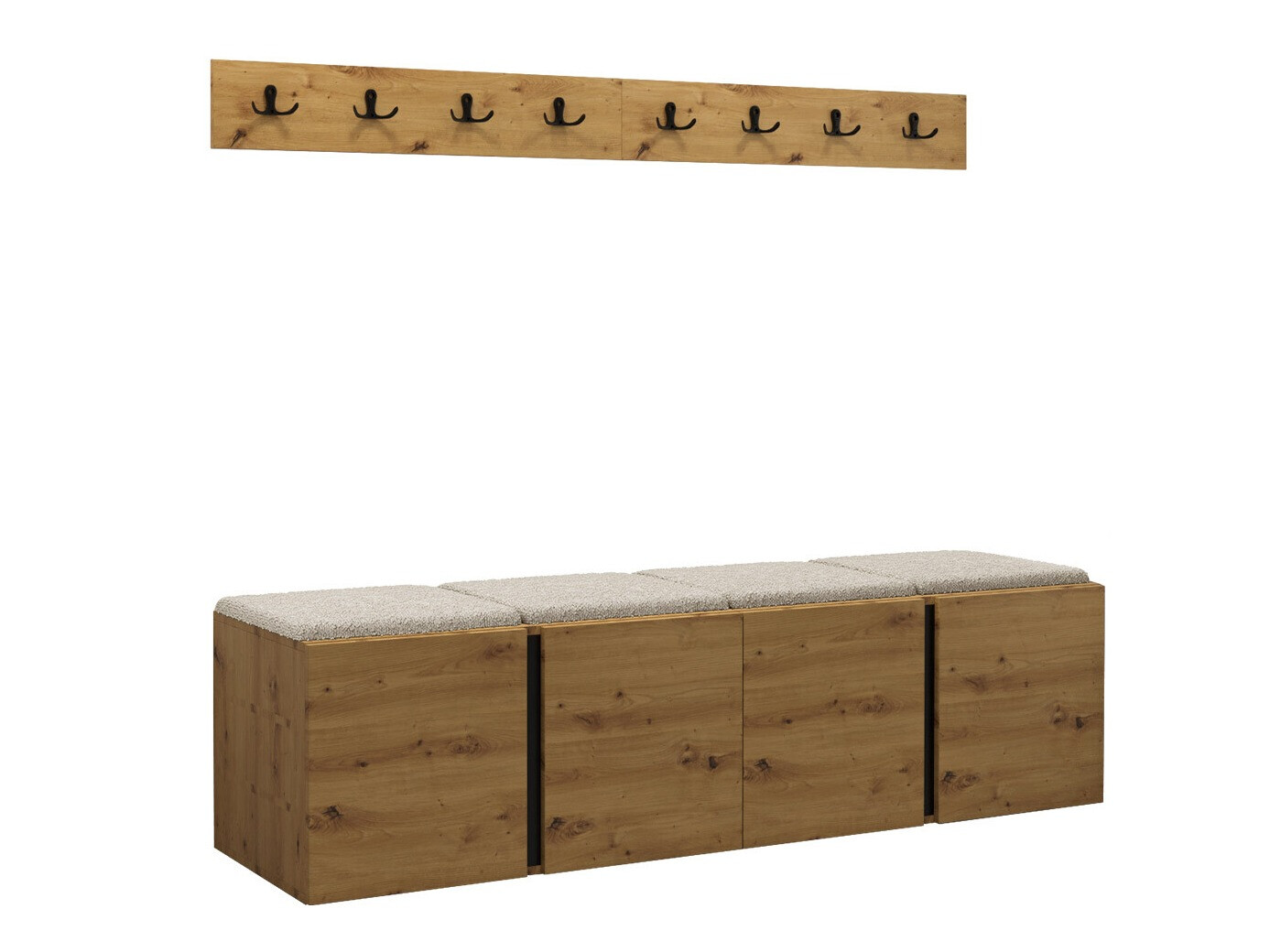 Set arredo da corridoio Pinis VII (Rovere Artisan)