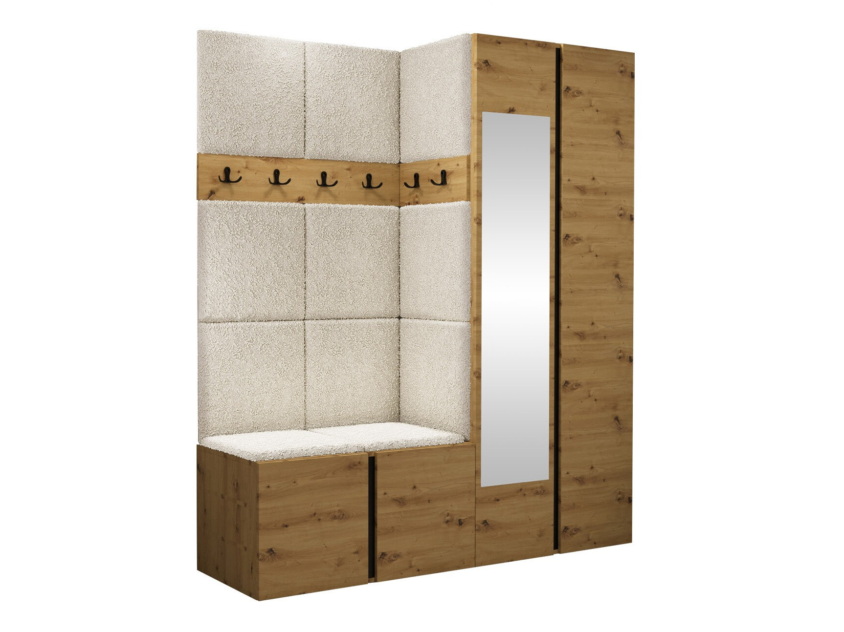 Set arredo da corridoio Pinis X (Rovere Artisan)