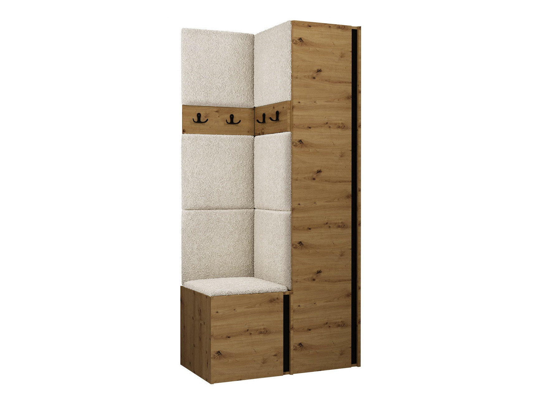 Set arredo da corridoio Pinis XXIV (Rovere Artisan + Nero)