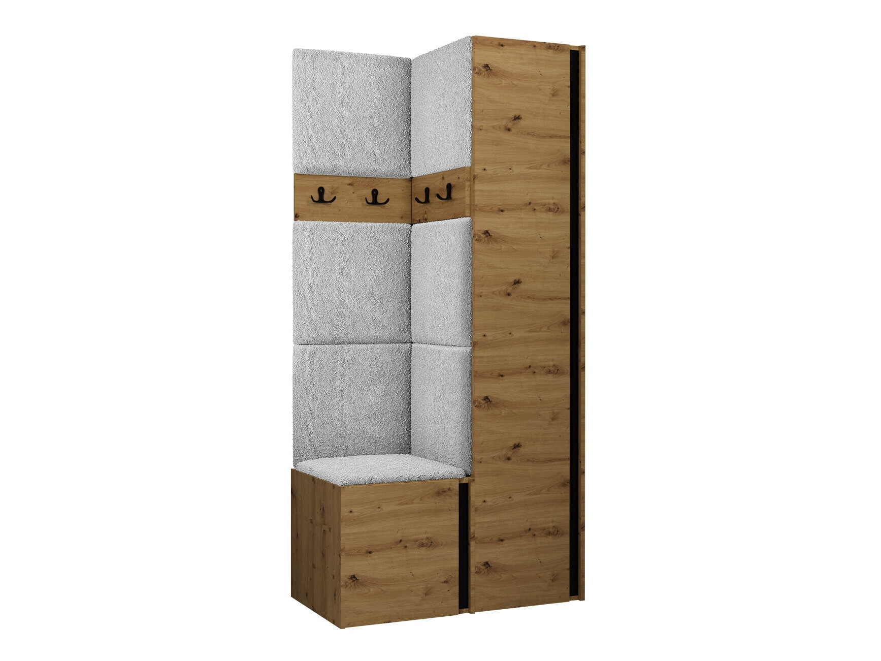 Set arredo da corridoio Pinis XXIV (Rovere Artisan + Nero)