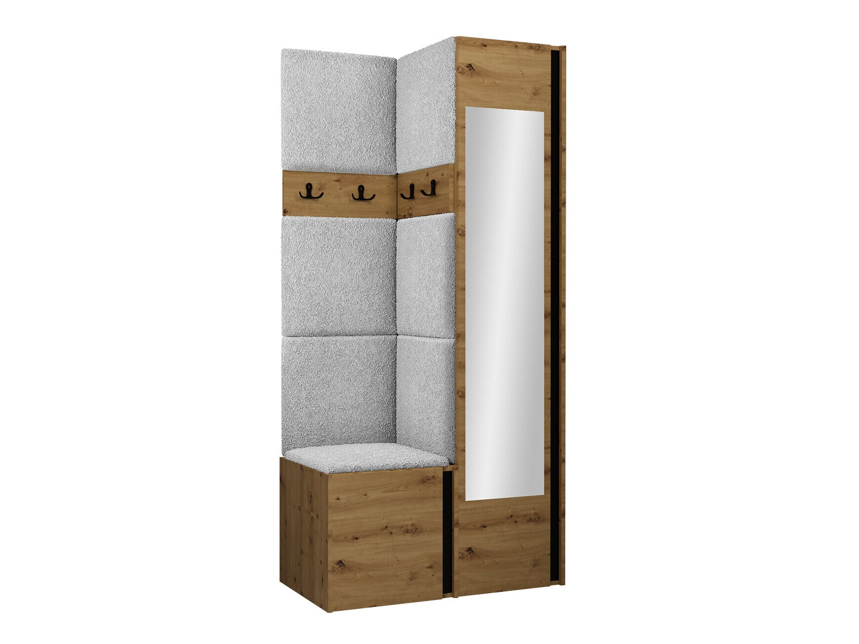 Set arredo da corridoio Pinis XXV (Rovere Artisan + Nero)