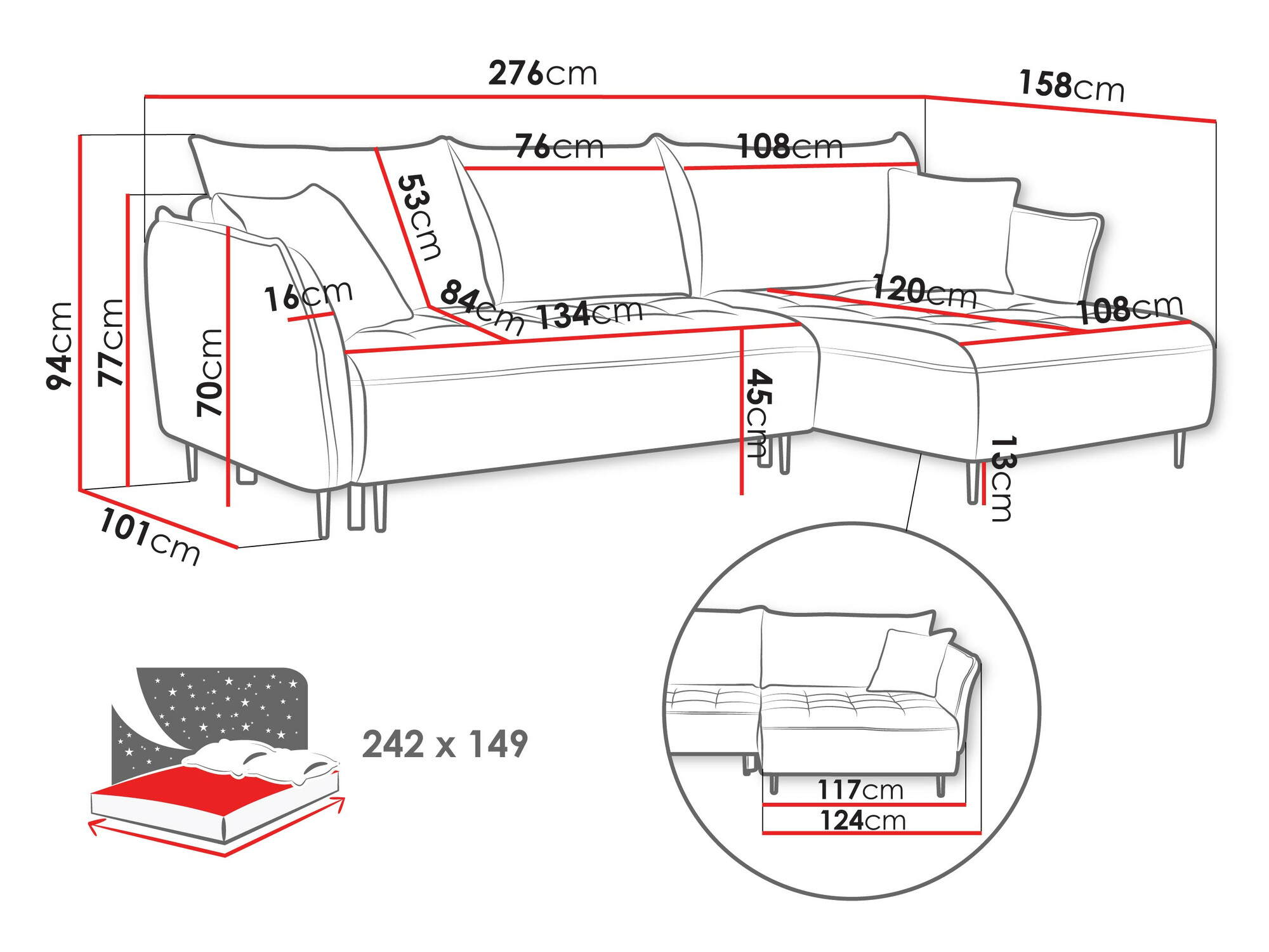 Divano angolare TrendyNest Cervon (Onega 02)