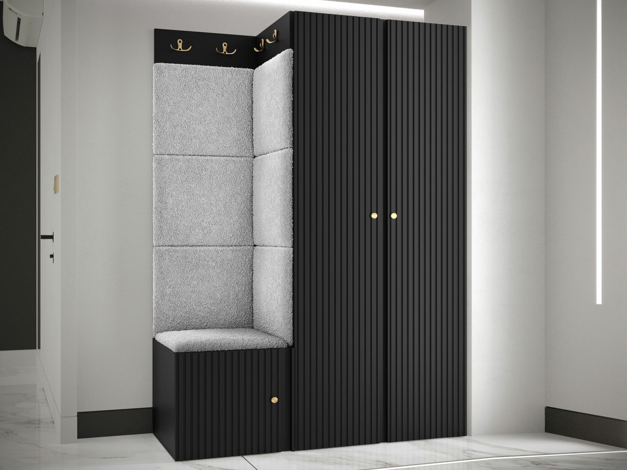 Set arredo da corridoio Hartford 387 (Nero)