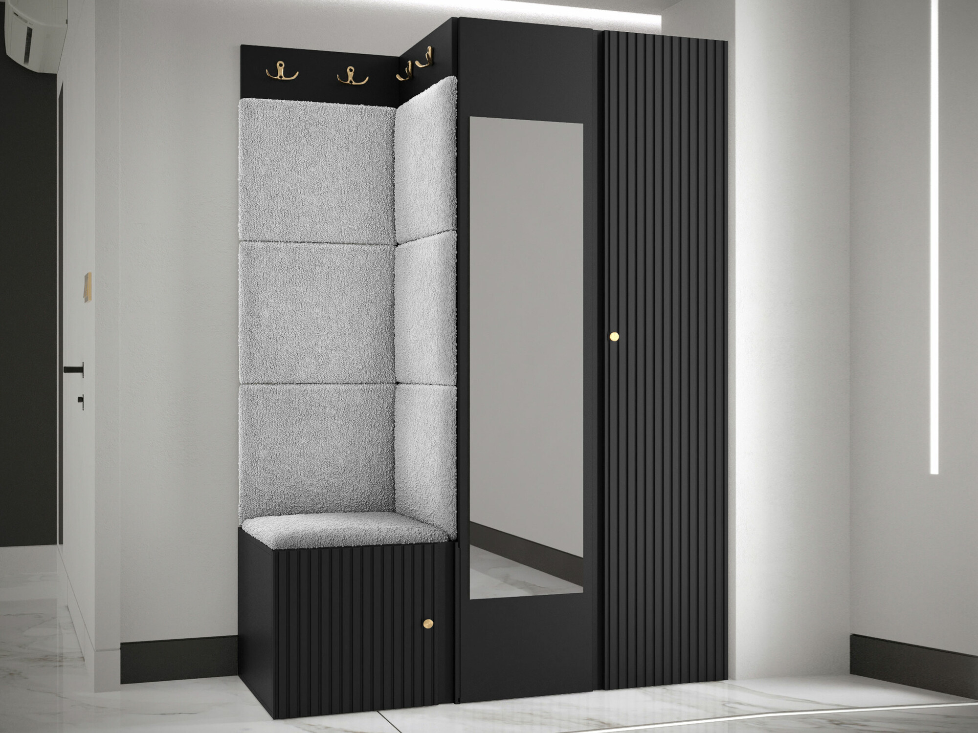 Set arredo da corridoio Hartford 388 (Nero)