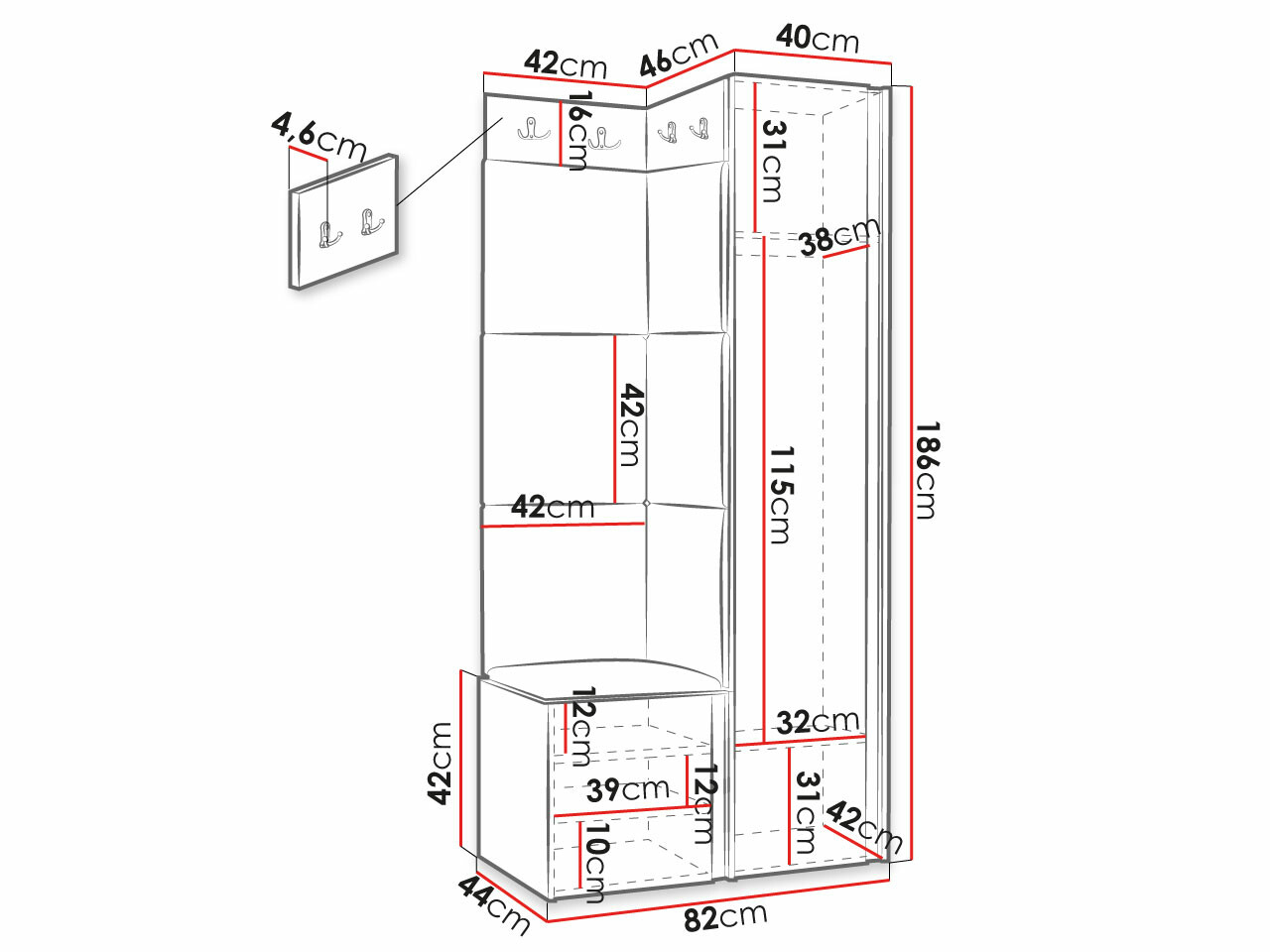 Set arredo da corridoio Hartford 390 (Abriamo 03)