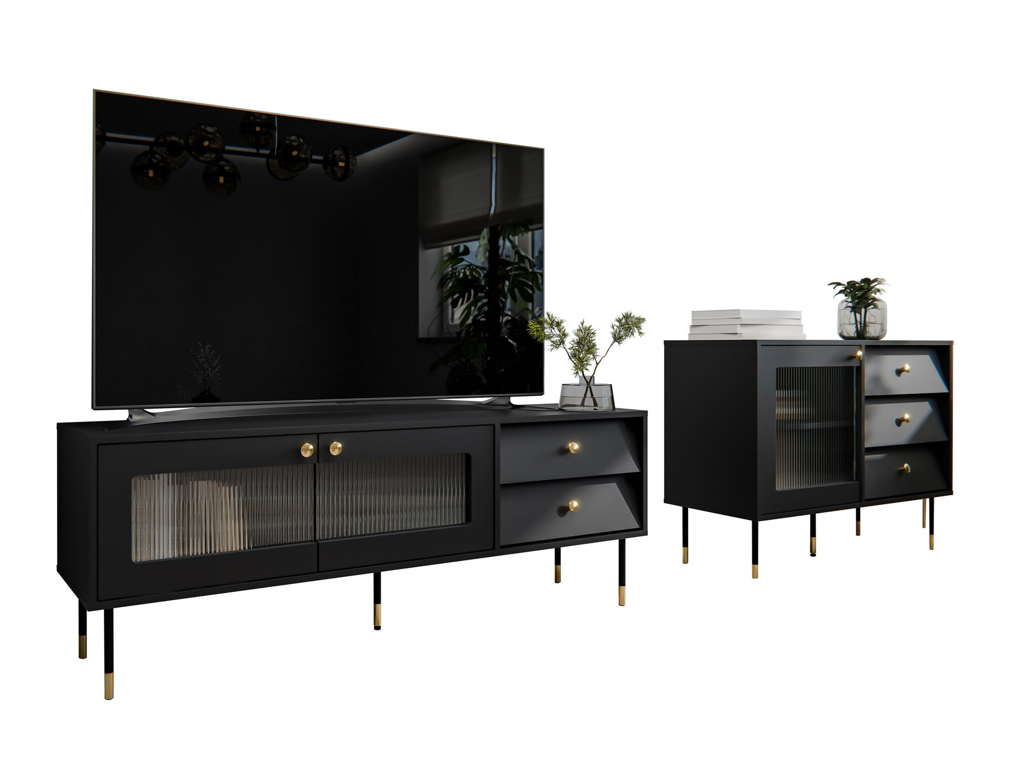 Parete attrezzata Feletri 108 (Nero)