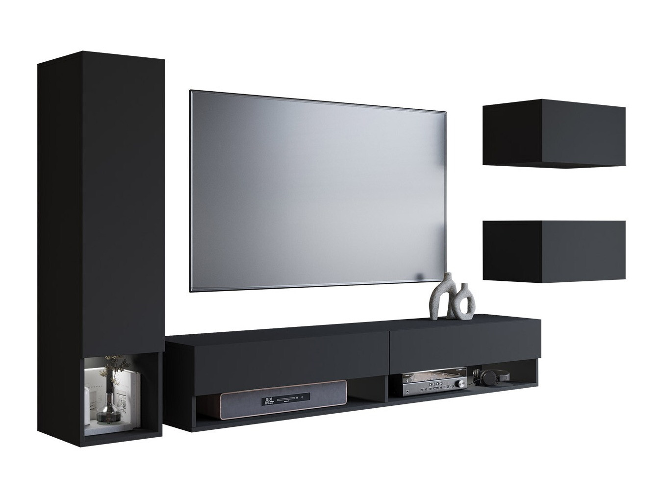 Parete attrezzata Sarasota 124 (Grafite)