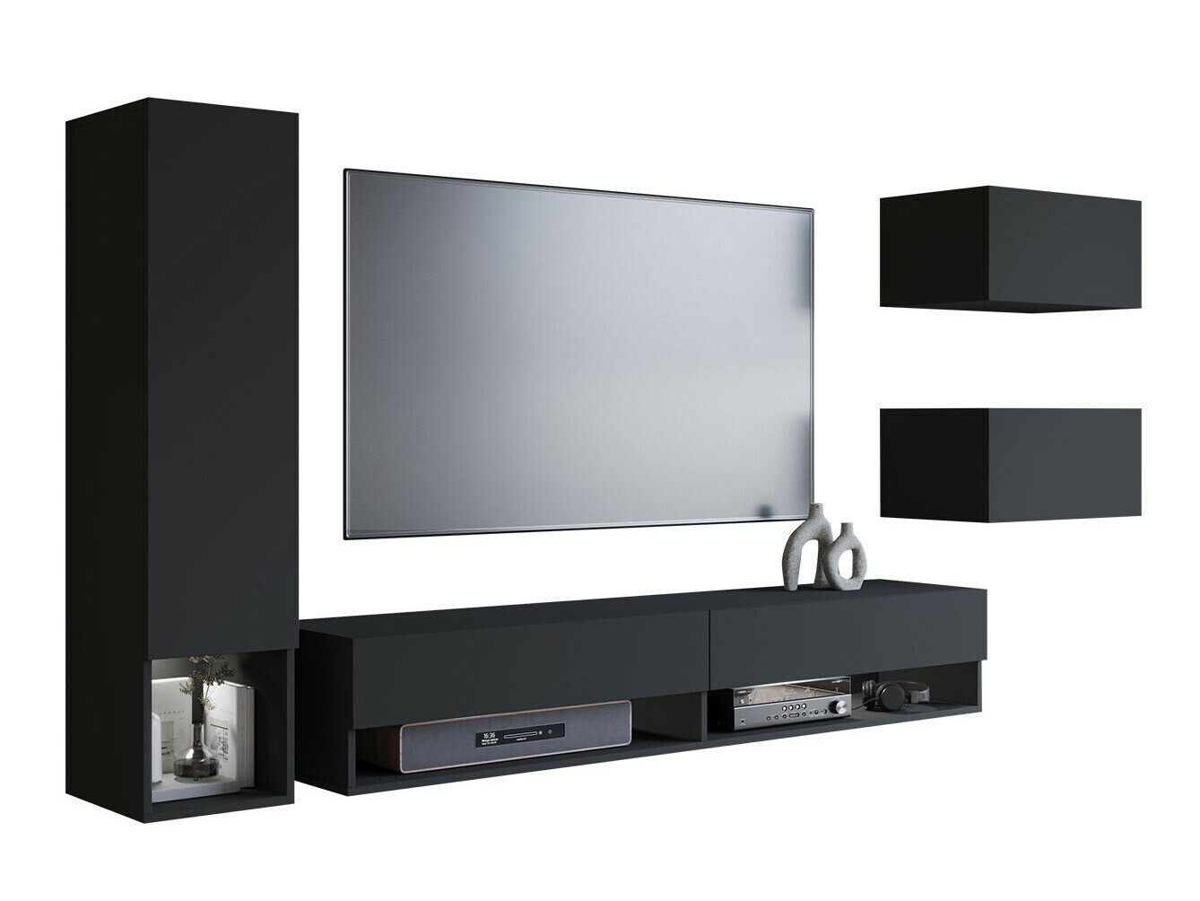 Parete attrezzata Sarasota 124 (Grafite)