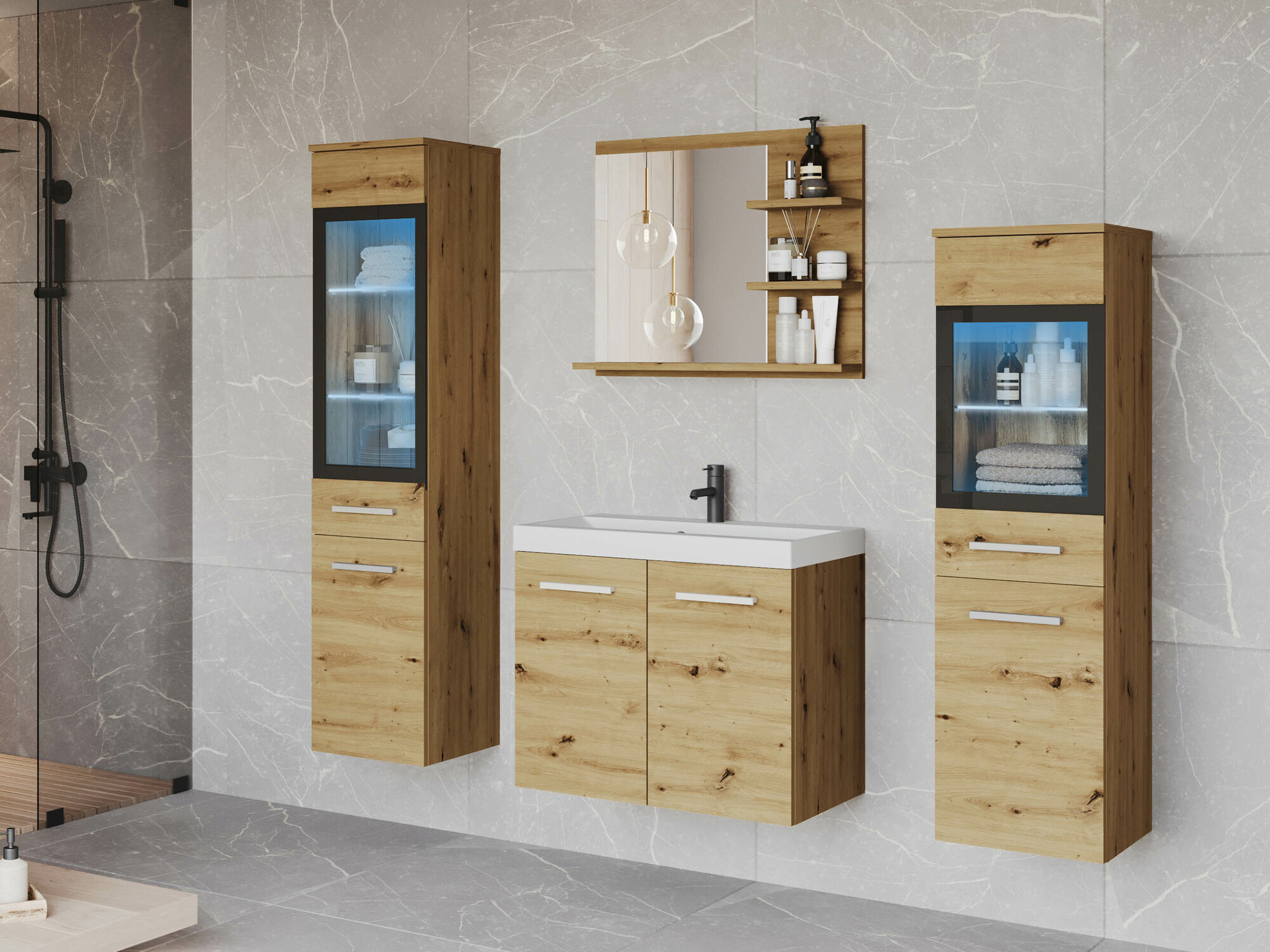 Set bagno Scientia IV (Rovere Artisan)