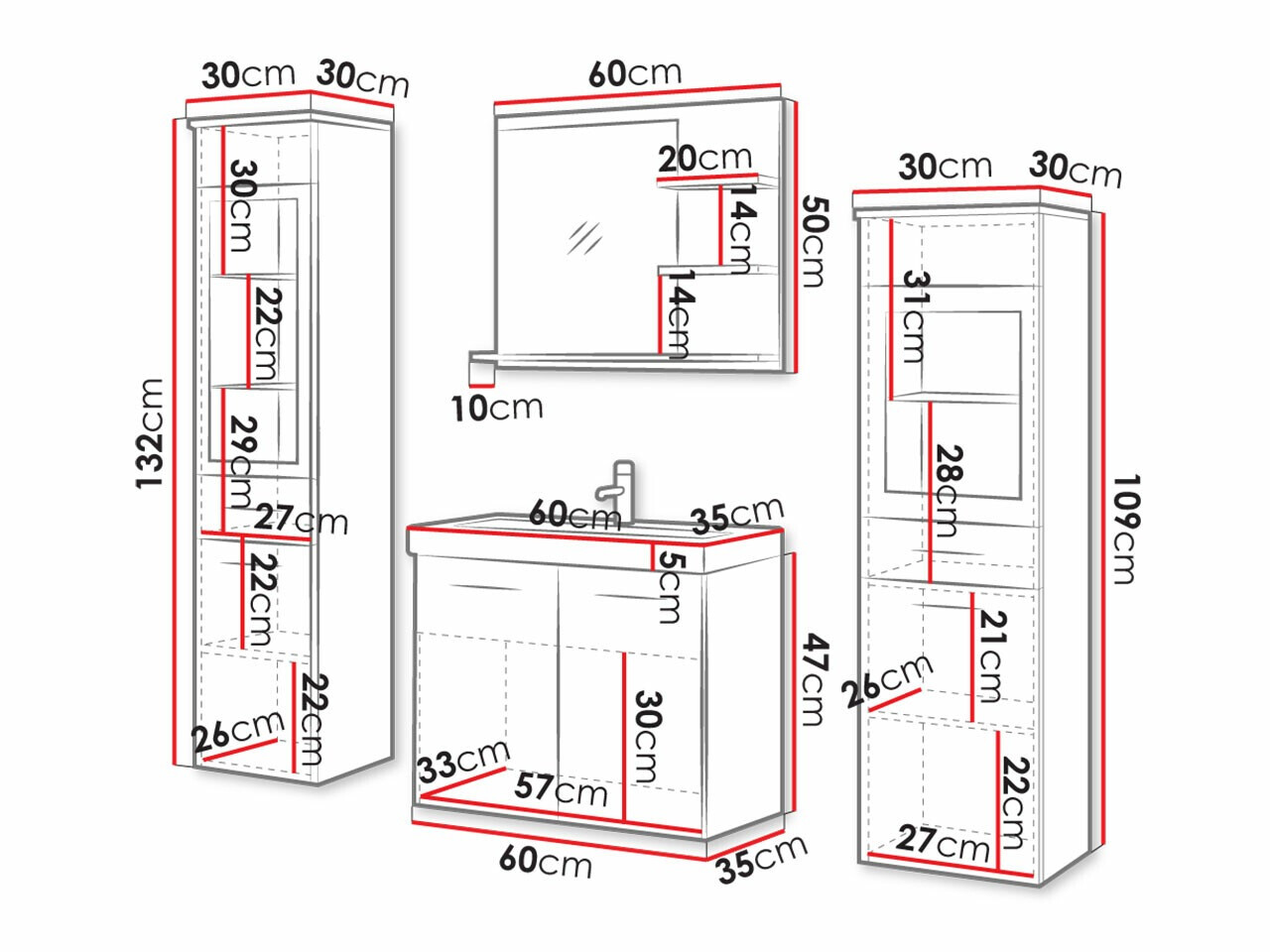 Set bagno Scientia IV (Rovere Artisan)