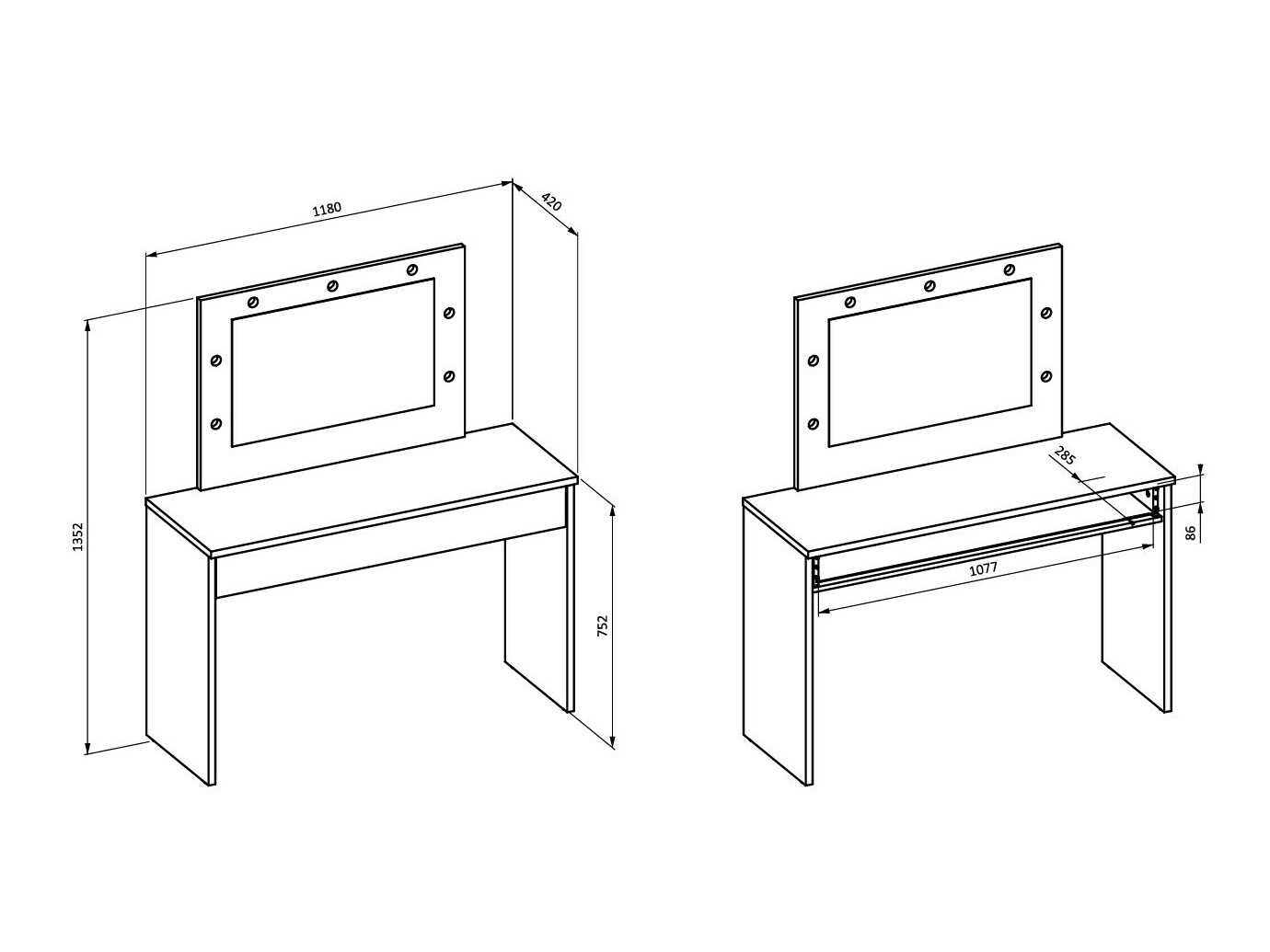 Specchiera Austin 343 (Bianco)