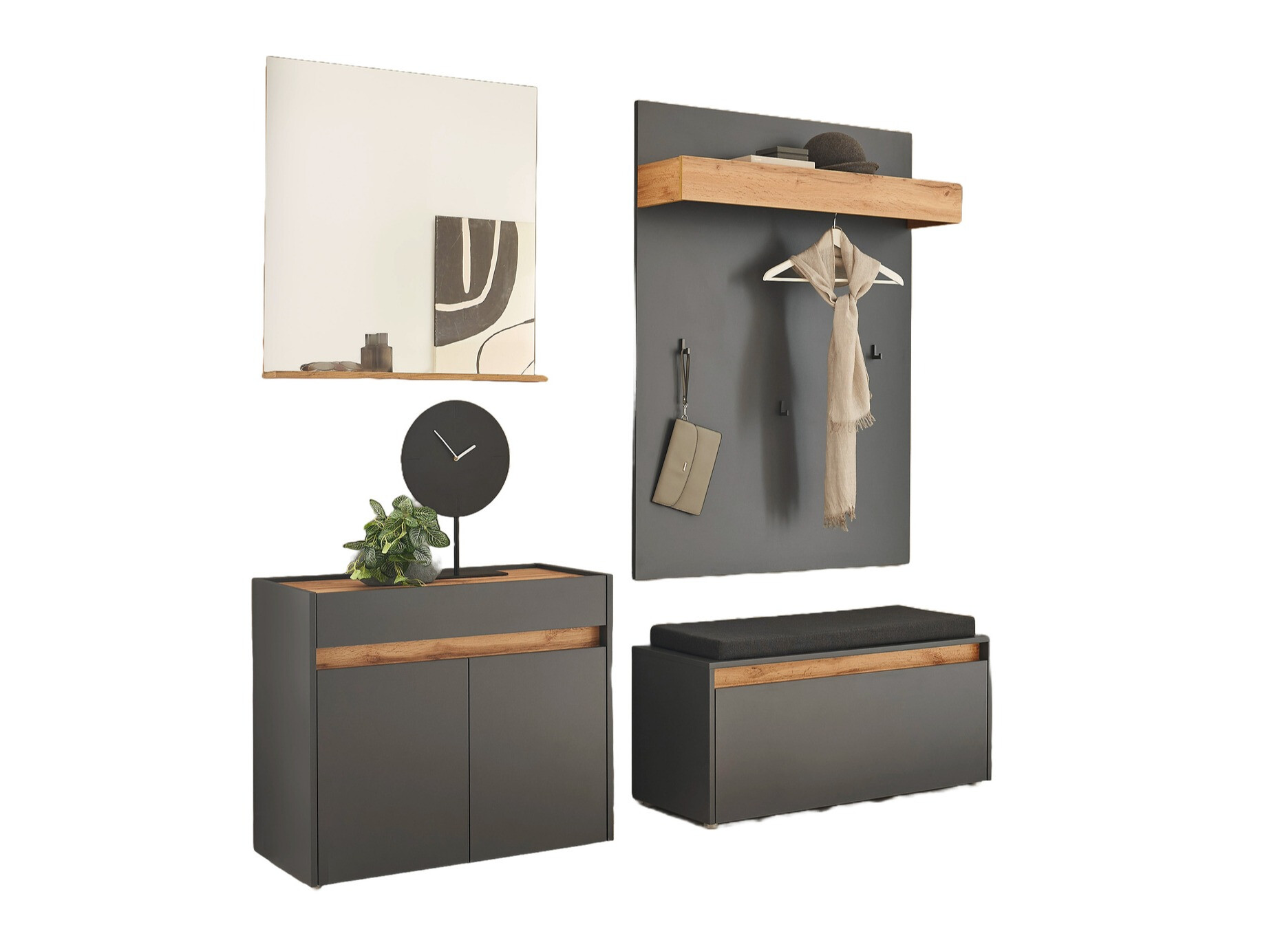 Set arredo da corridoio Elbsori 168 (Antracite)