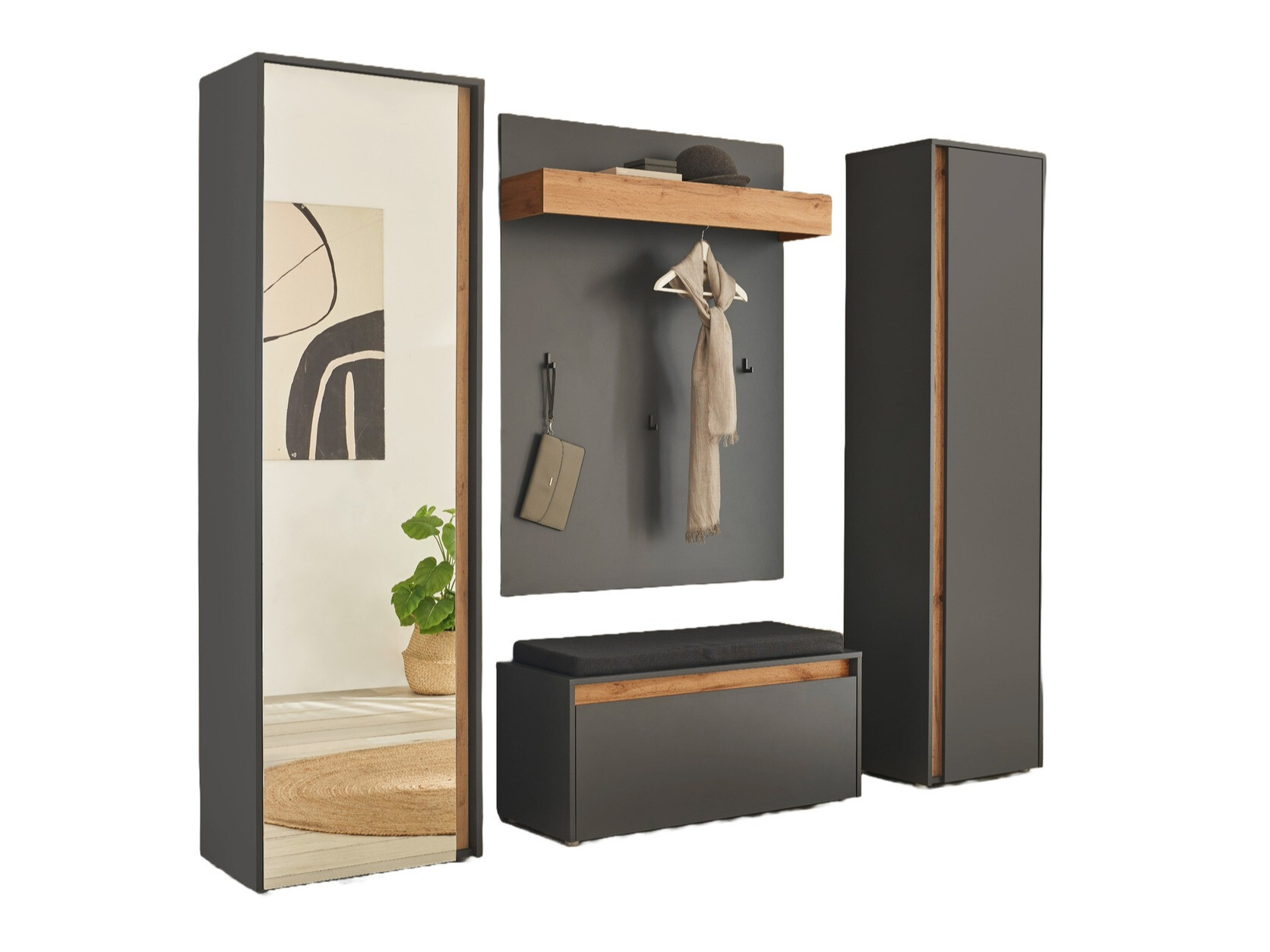 Set arredo da corridoio Elbsori 169 (Antracite)