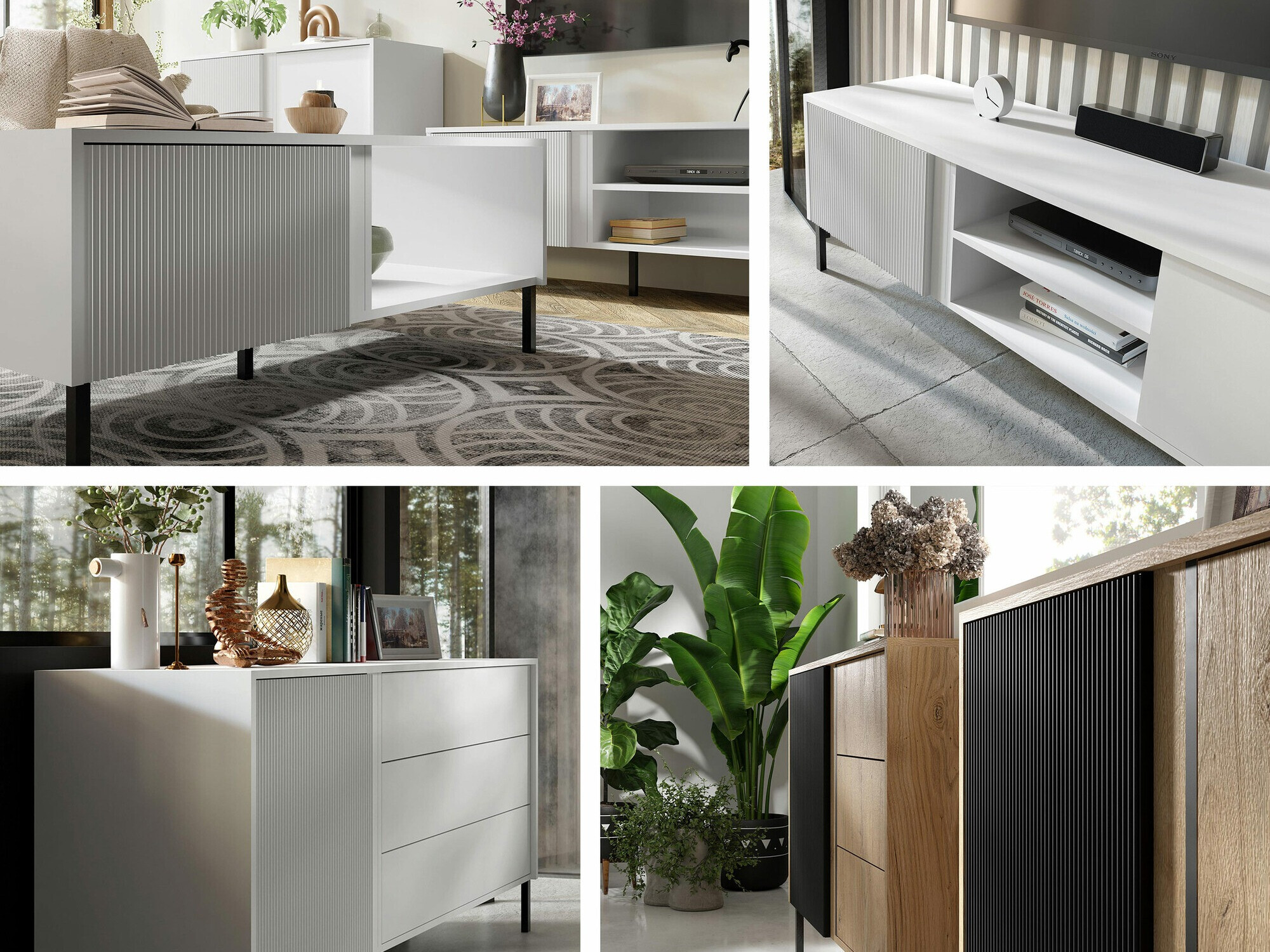 Parete attrezzata Lumiri 108 (Quercia + Nero)