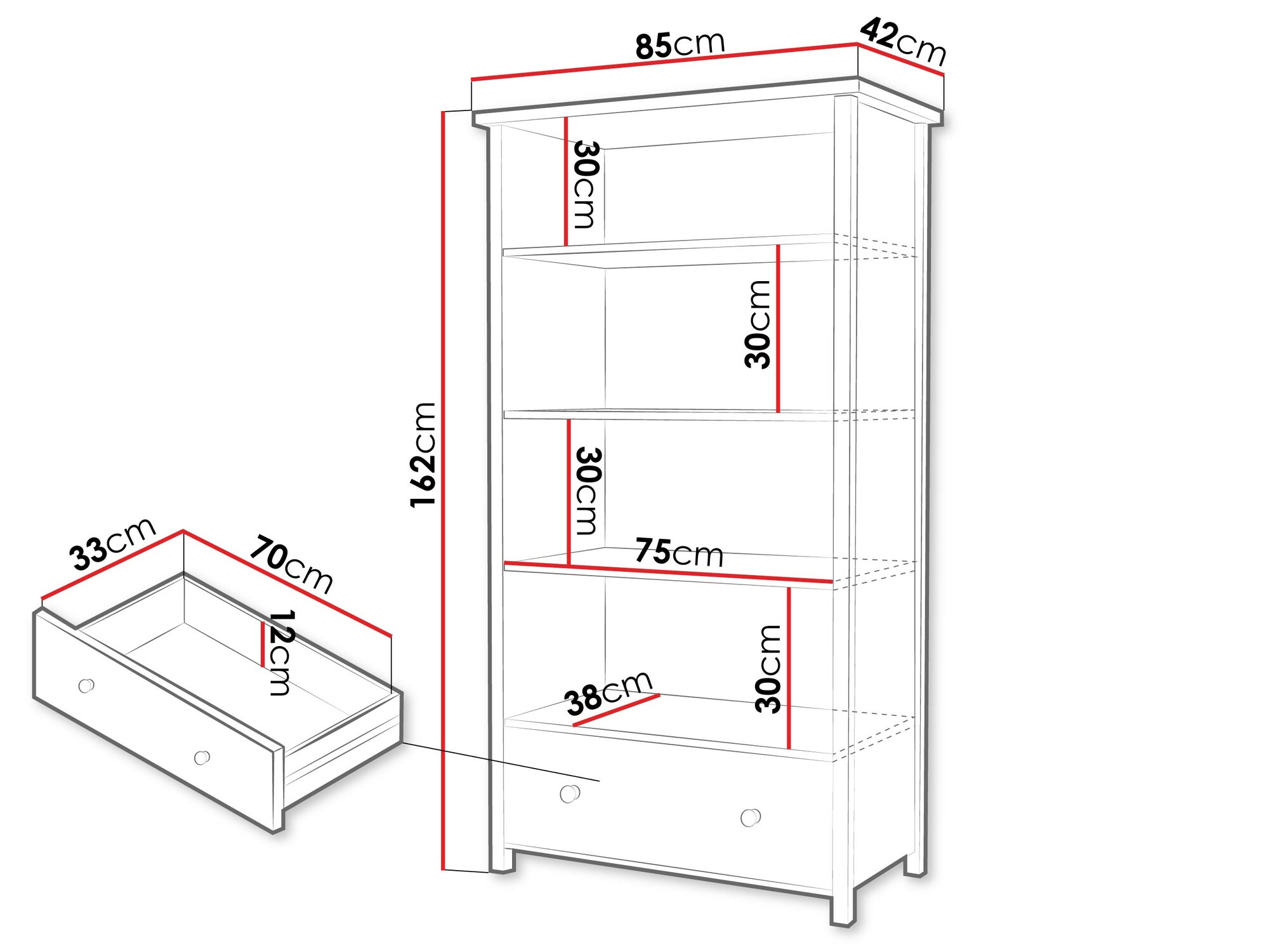 Scaffale Romelbo 142 (Bianco + Quercia)