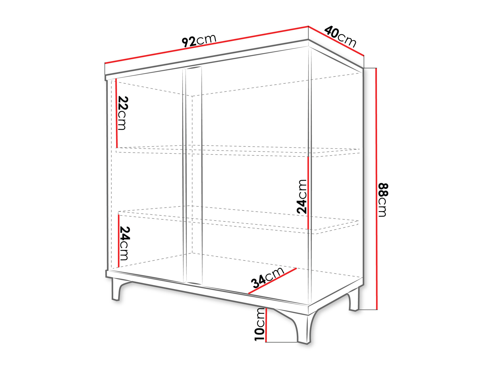 Madia Florem II (Bianco + Bianco lucido + Luminoso legno)