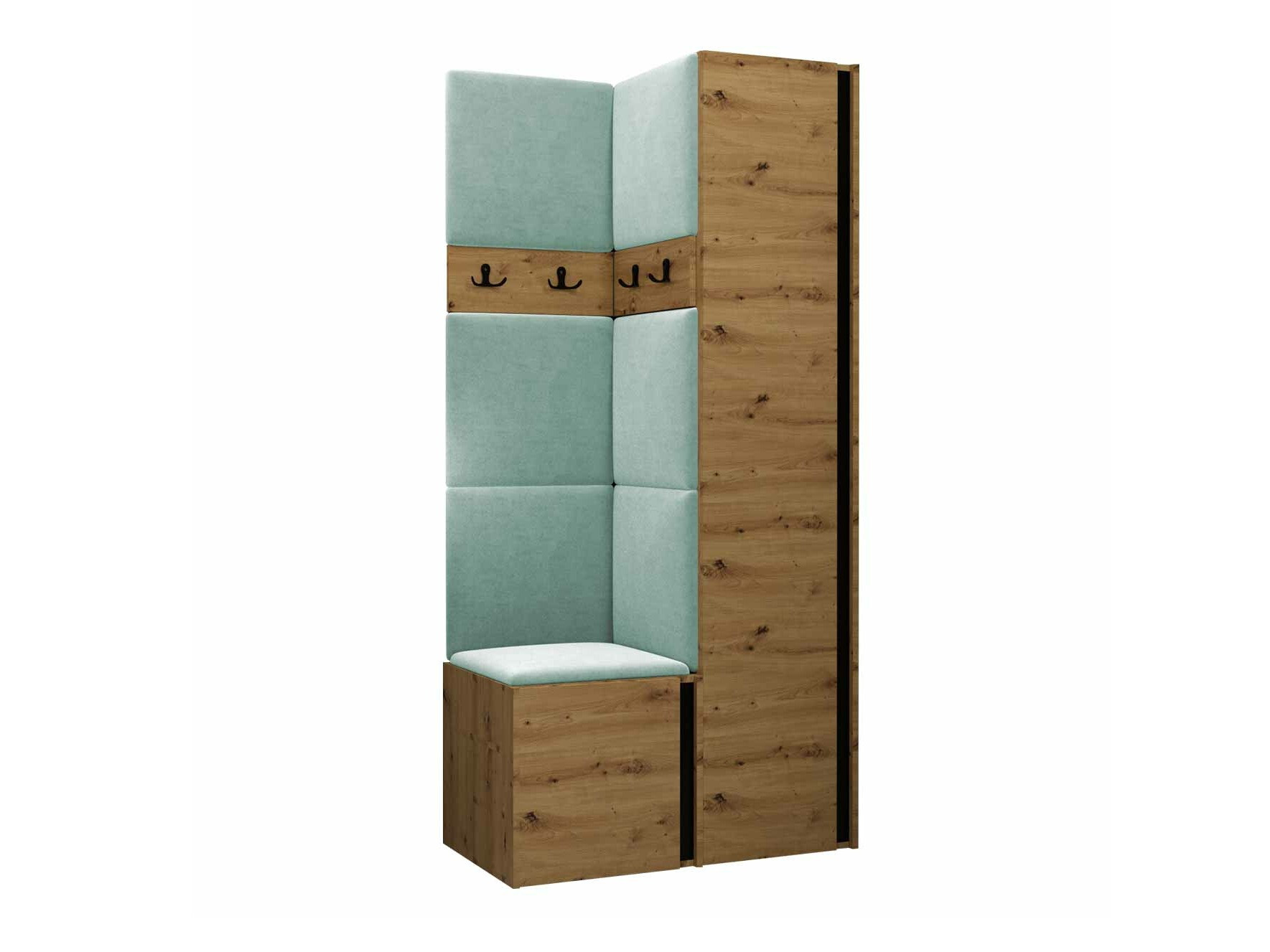 Set arredo da corridoio Pinis XXIV (Rovere Artisan + Nero)