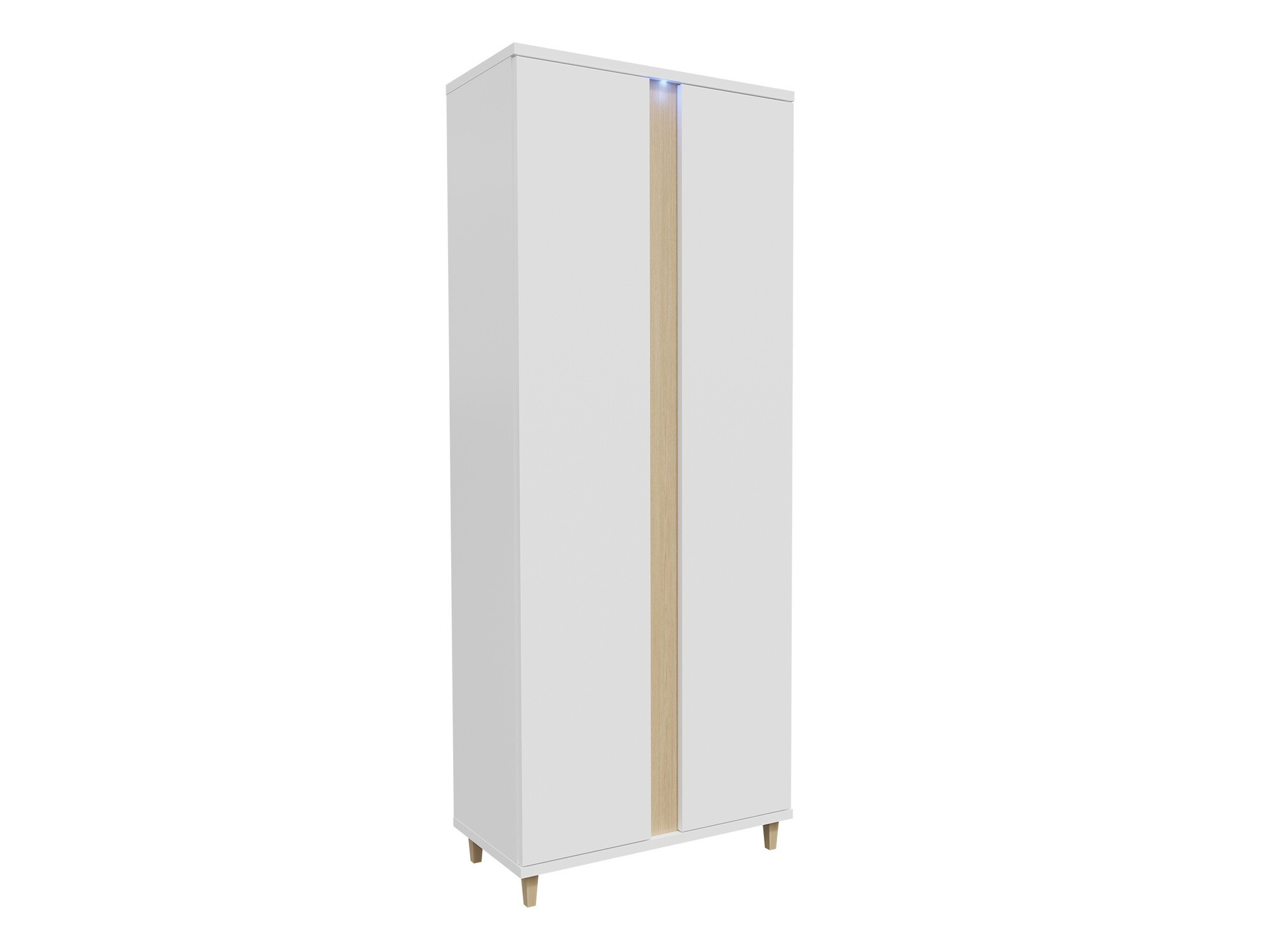 Armadio Florem (Bianco + Bianco lucido + Luminoso legno)