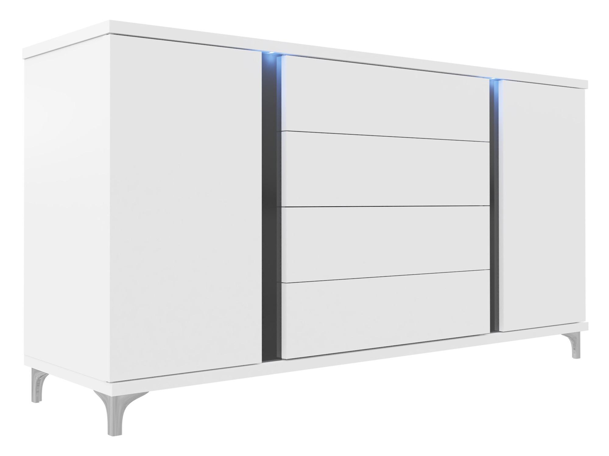 Cassettiera Florem (Bianco + Bianco lucido + Nero lucido)