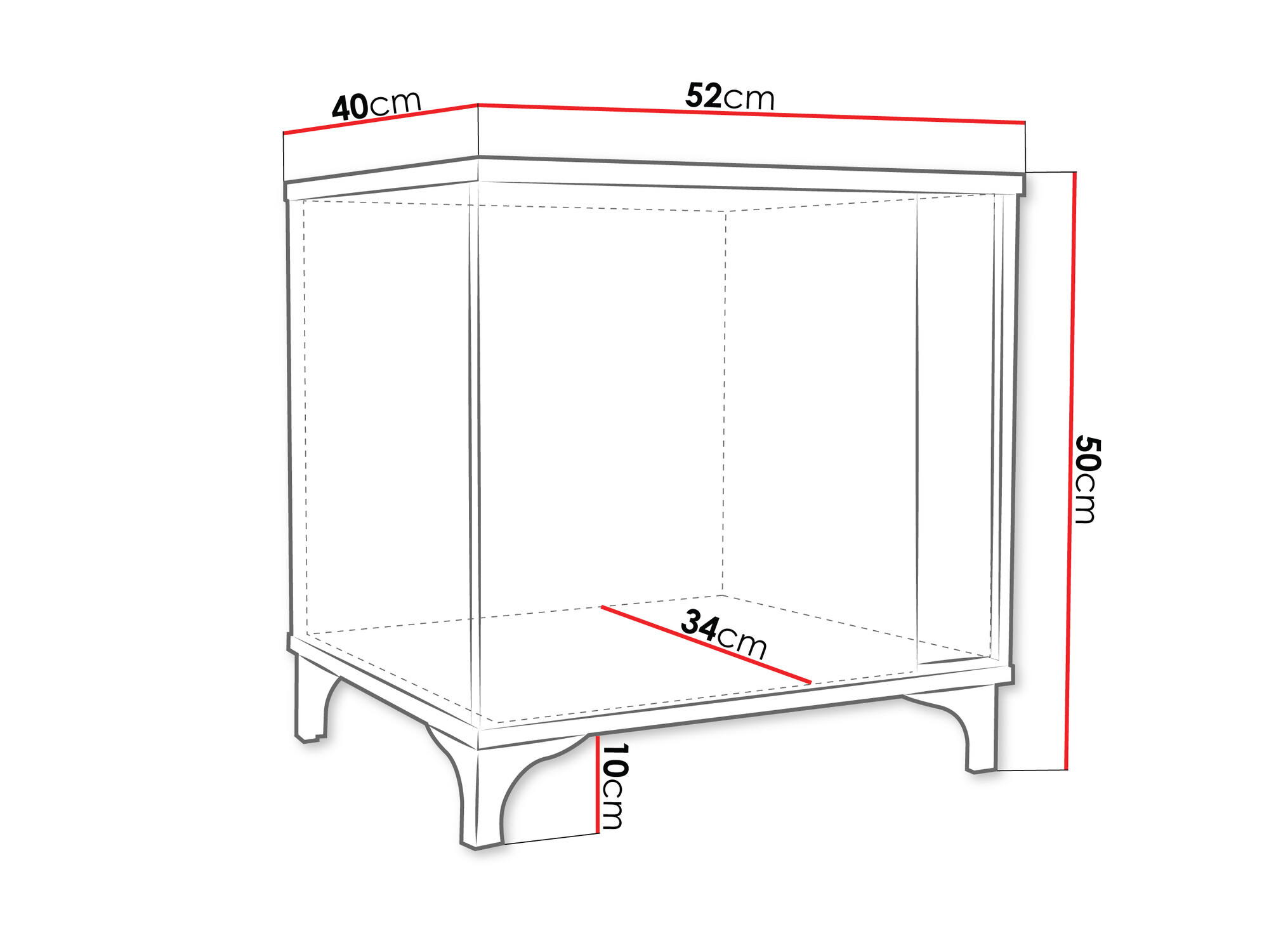 Comodino Florem I (Bianco + Bianco lucido + Luminoso legno)