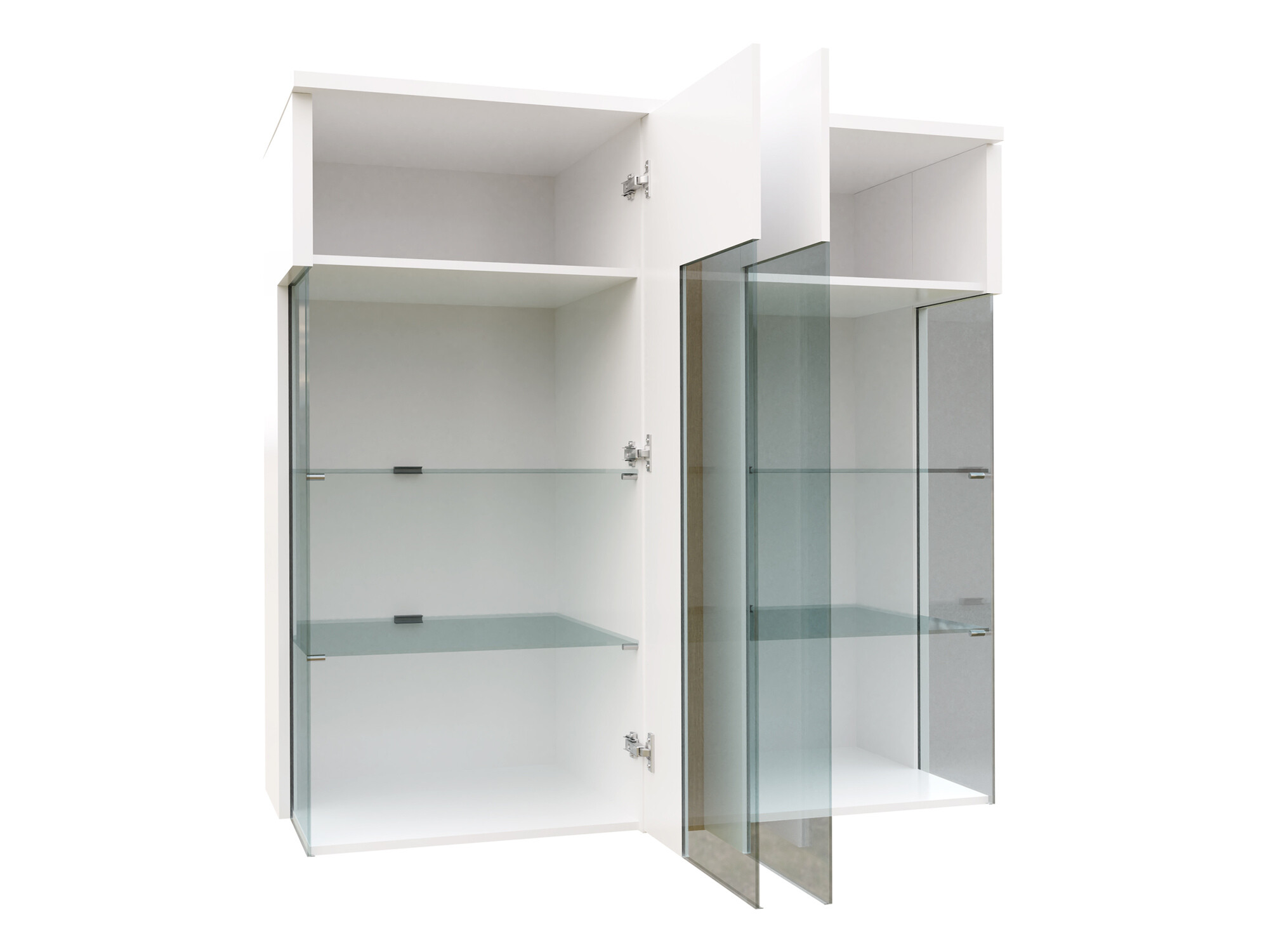 Madia Florem III (Bianco + Bianco lucido + Luminoso legno)