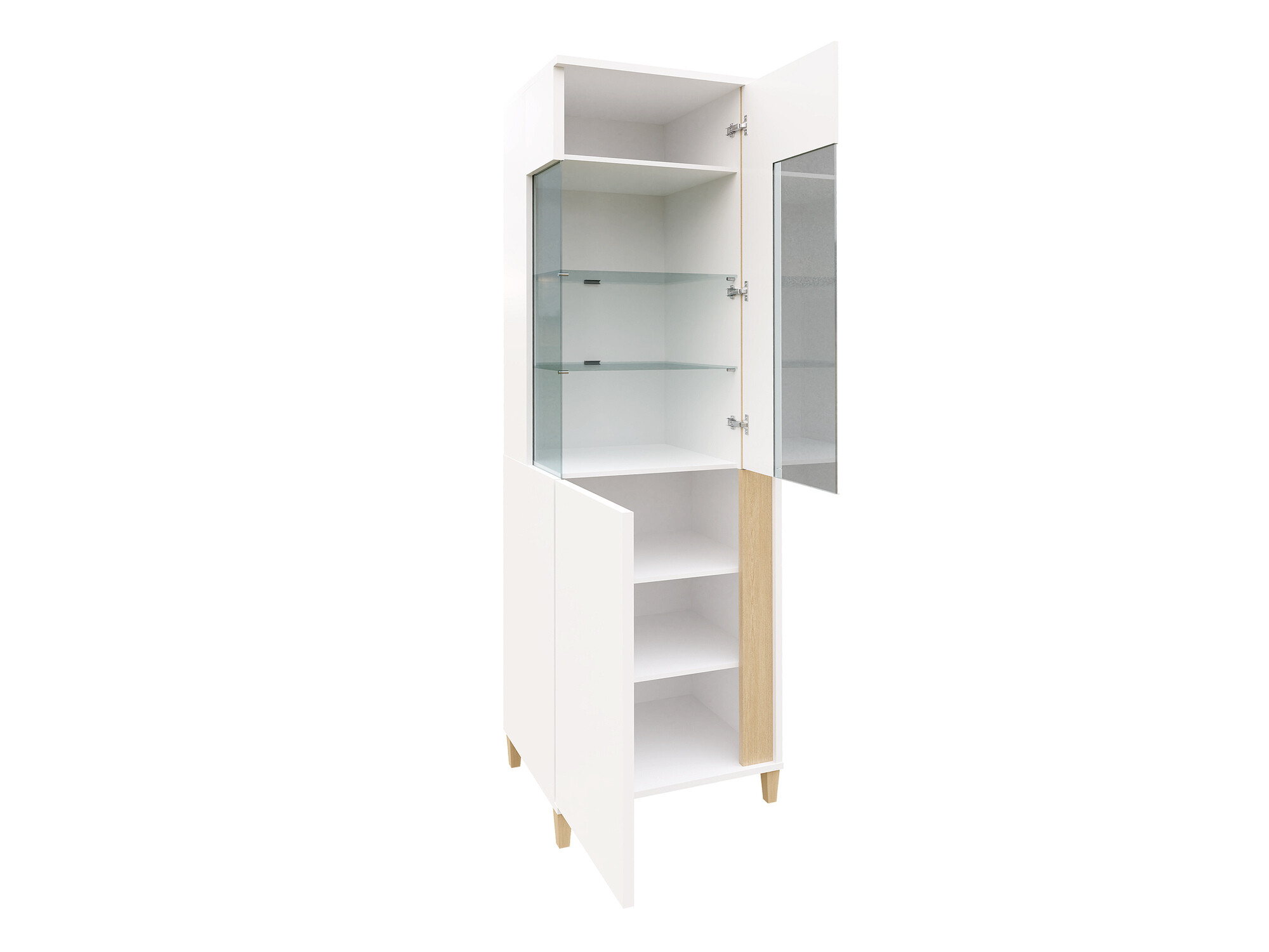 Scaffale Florem I (Bianco + Bianco lucido)