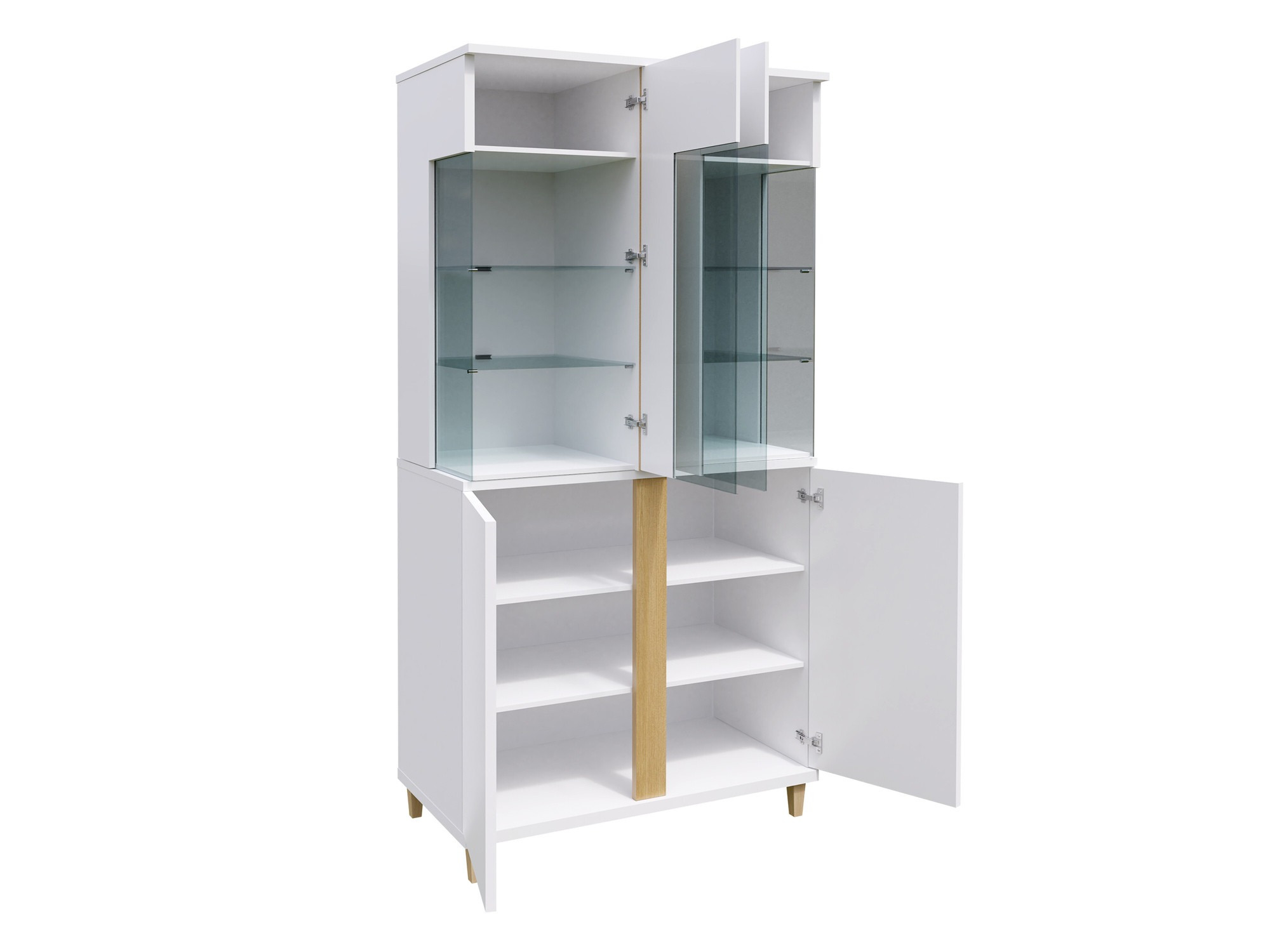 Scaffale Florem IV (Bianco + Bianco lucido)