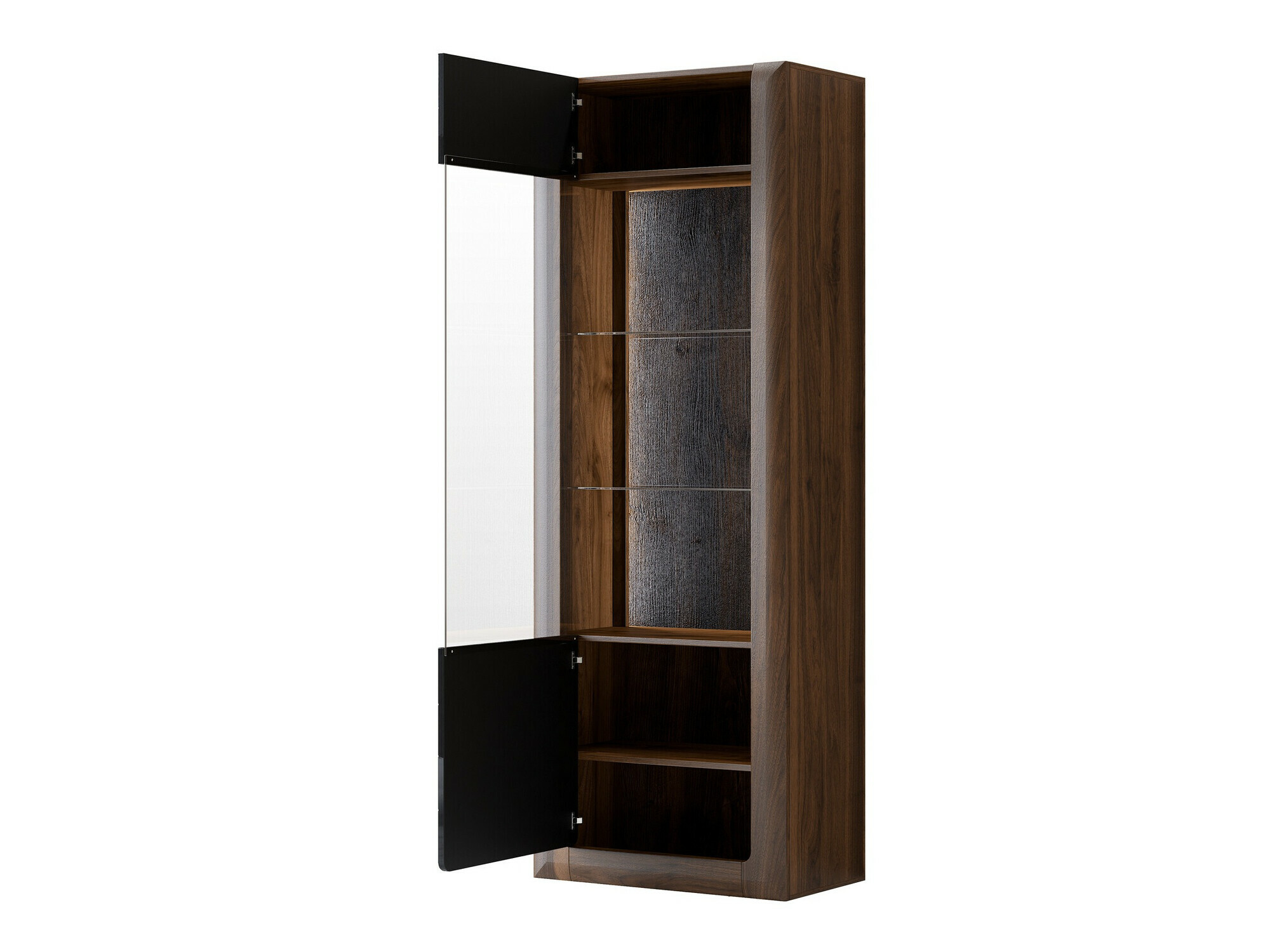 Scaffale Sovera 101 (Noce + Nero lucido)