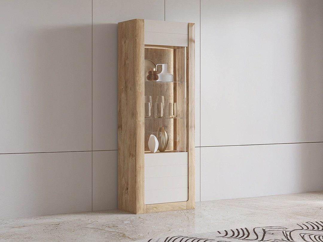 Scaffale Sovera 101 (Quercia dorata + Grigio chiaro)