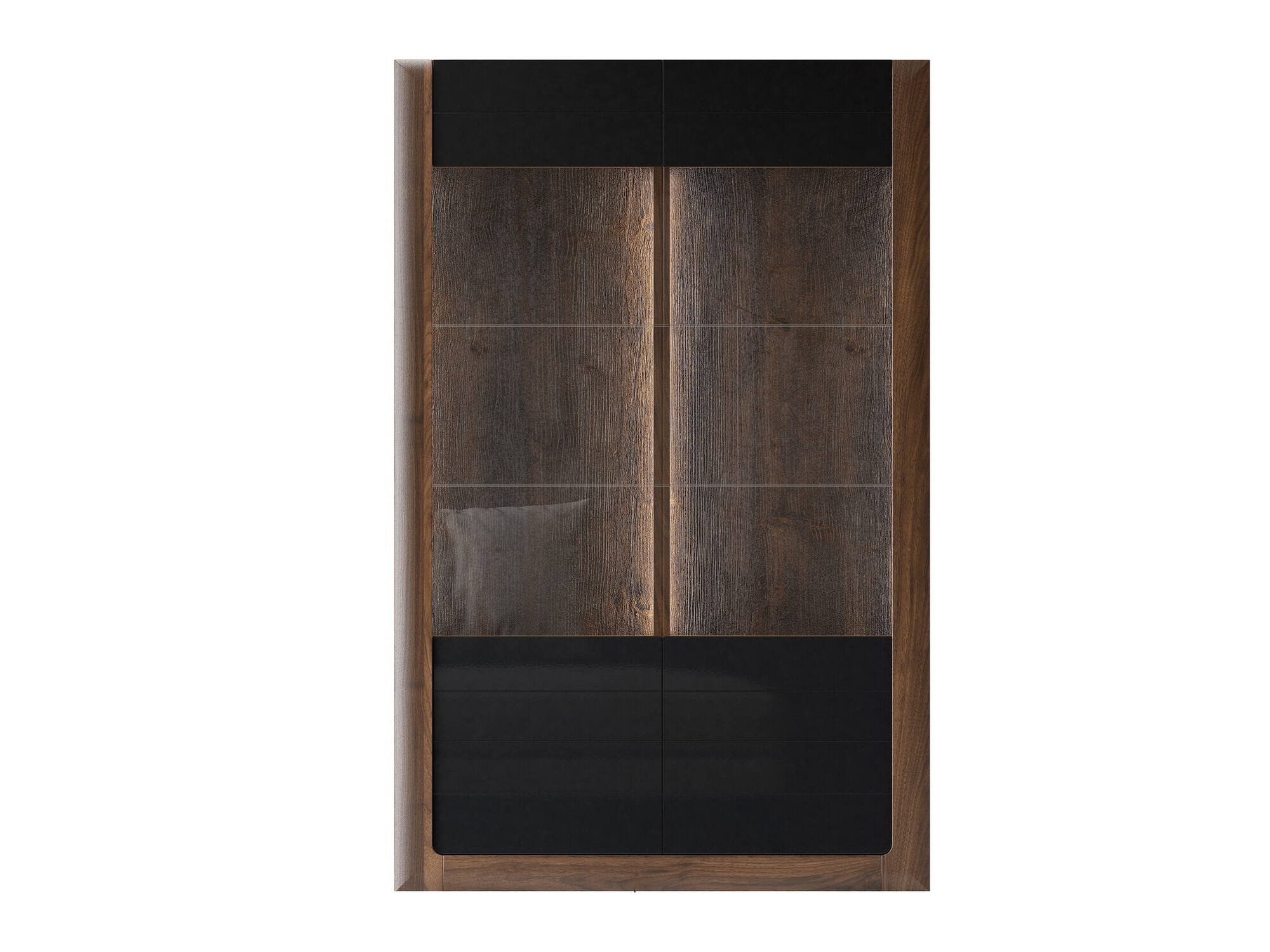 Scaffale Sovera 102 (Noce + Nero lucido)