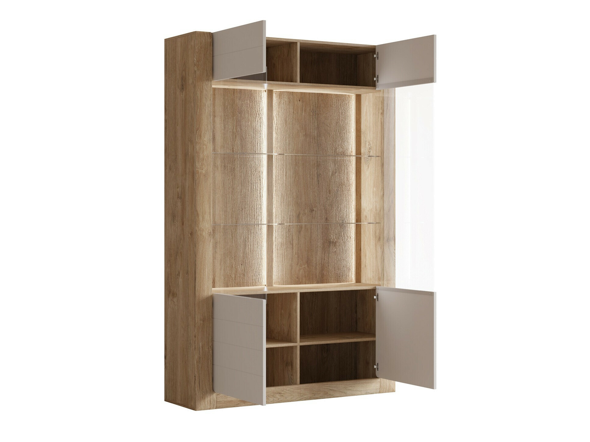 Scaffale Sovera 102 (Quercia dorata + Grigio chiaro)