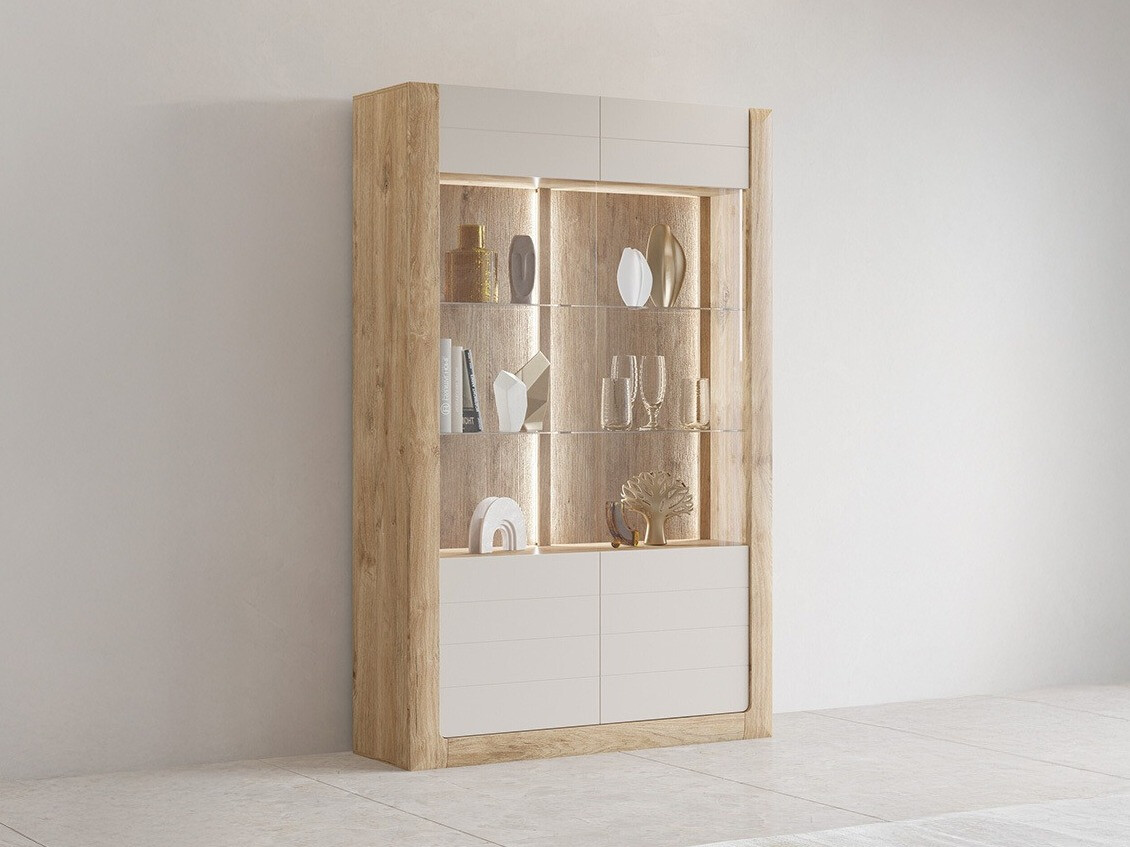 Scaffale Sovera 102 (Quercia dorata + Grigio chiaro)