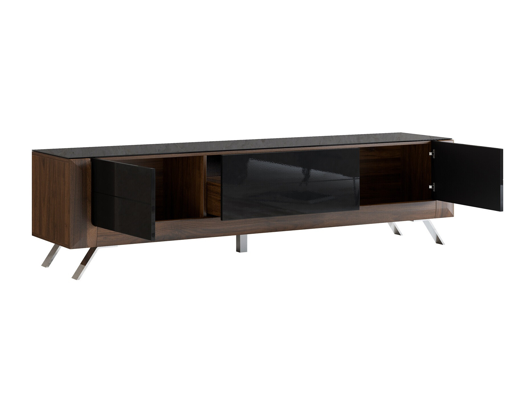 Mobile porta TV Sovera 104 (Noce + Nero lucido)