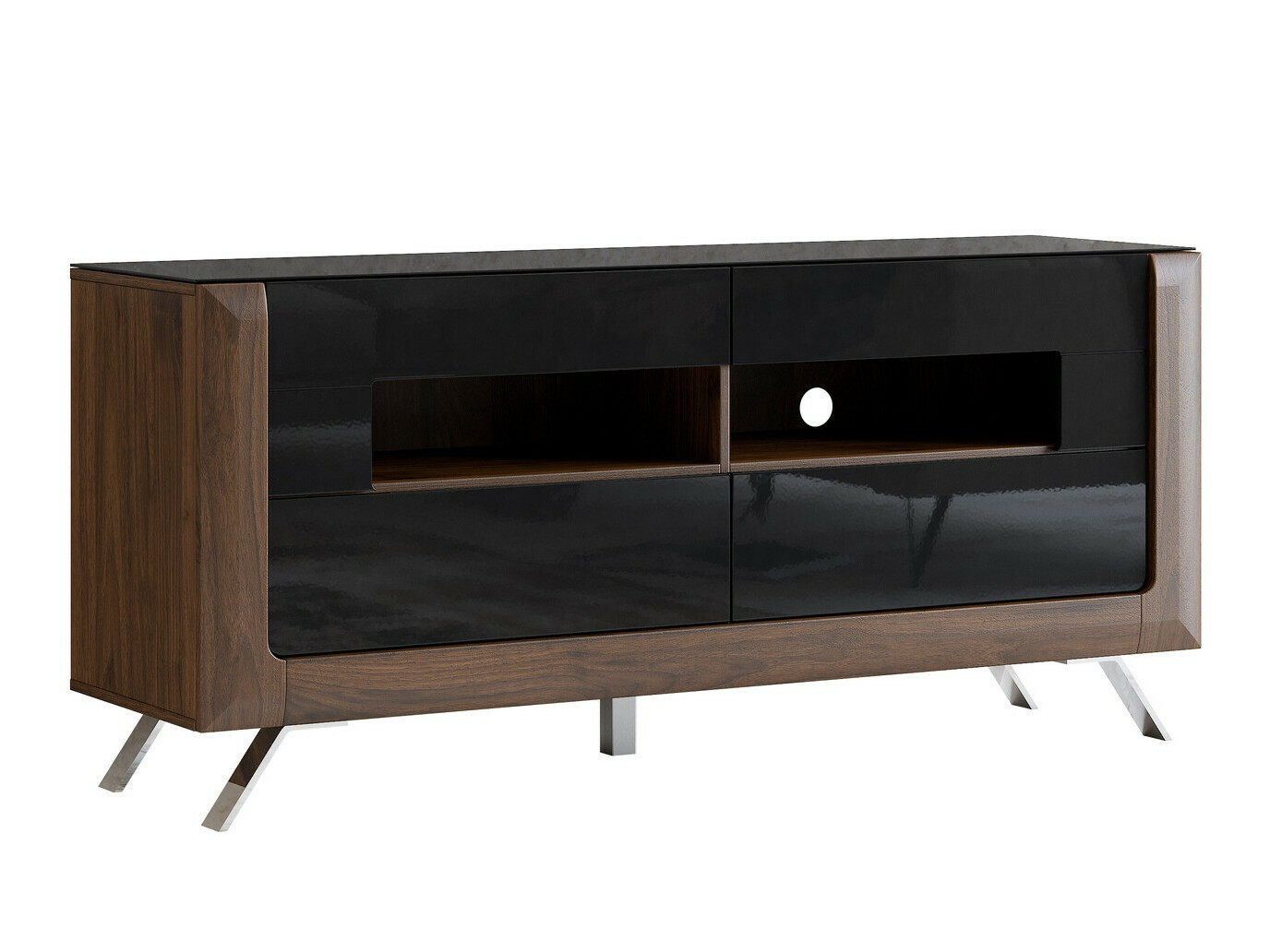 Mobile porta TV Sovera 105 (Noce + Nero lucido)