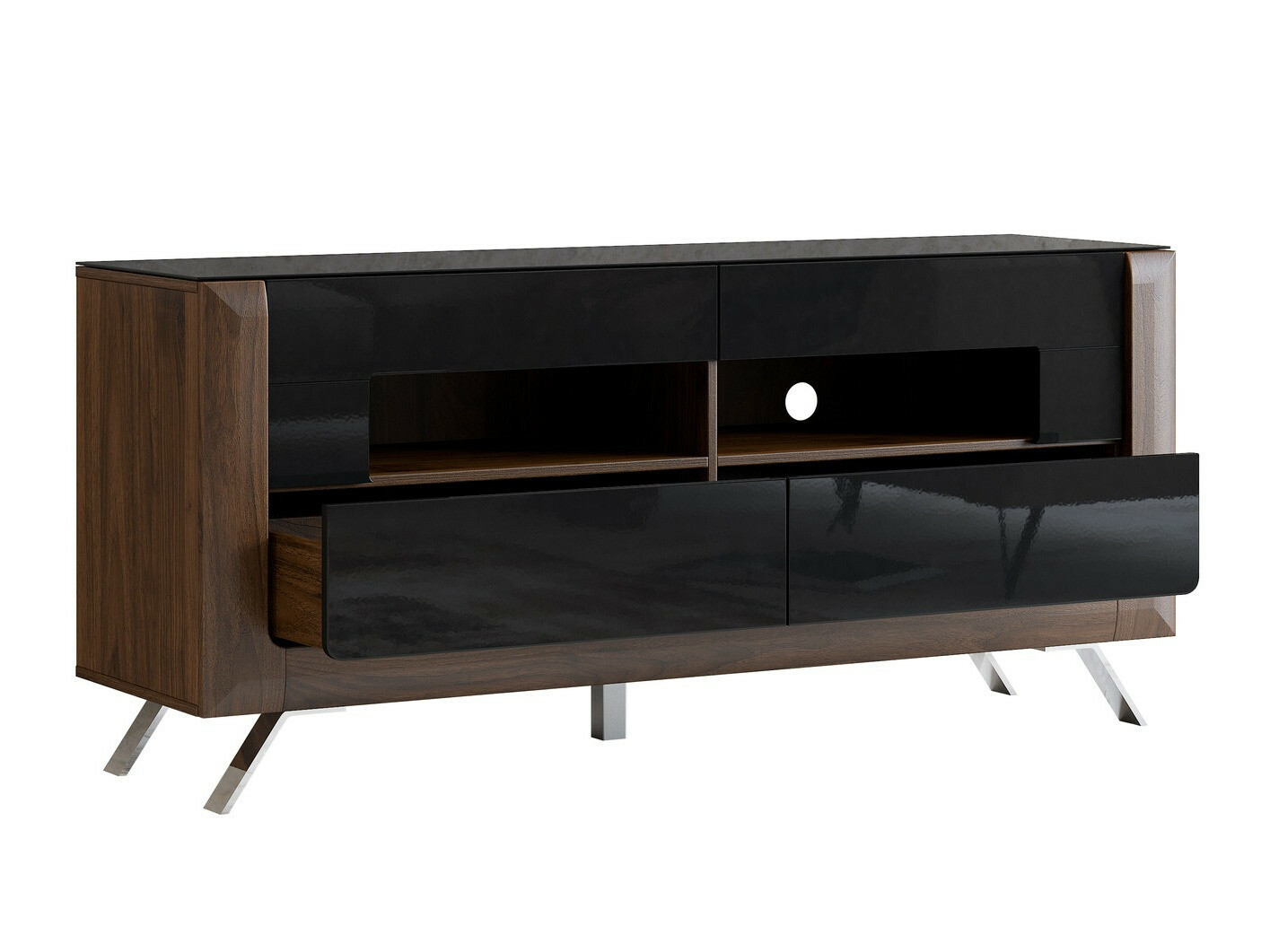 Mobile porta TV Sovera 105 (Noce + Nero lucido)