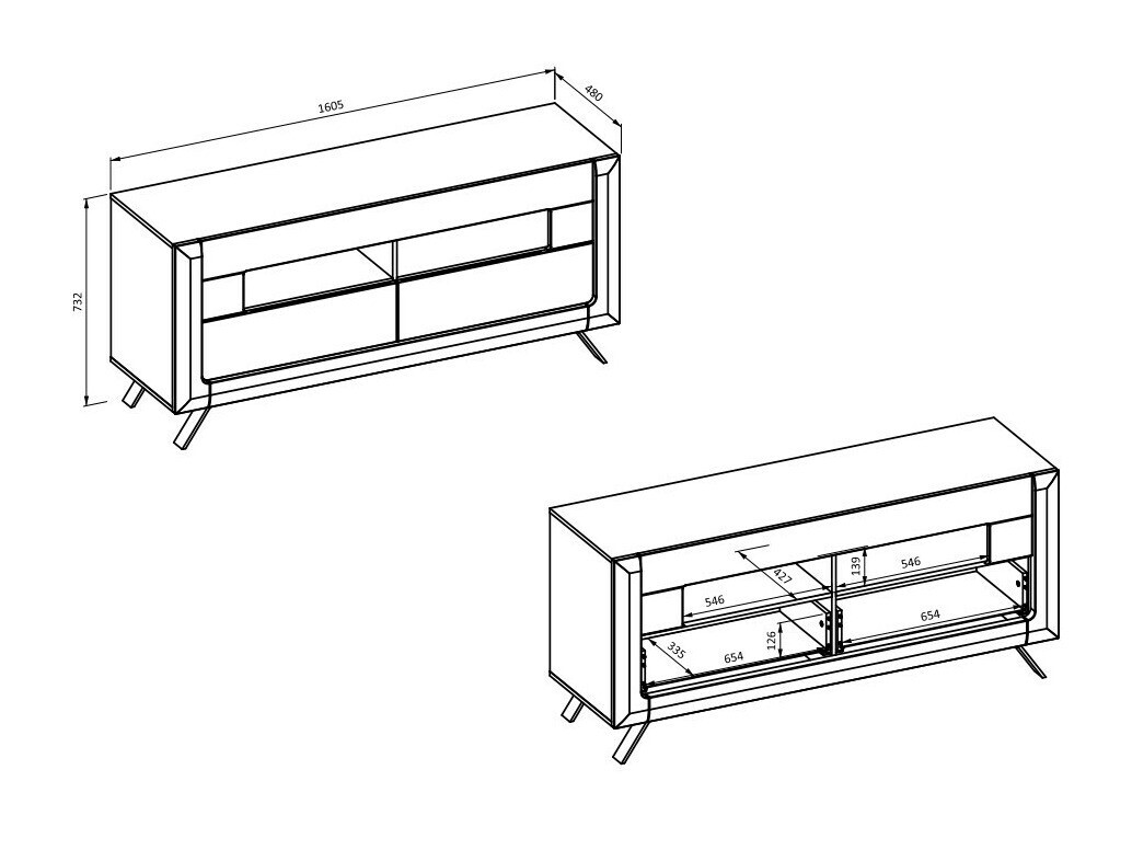 Mobile porta TV Sovera 105 (Quercia dorata + Grigio chiaro)