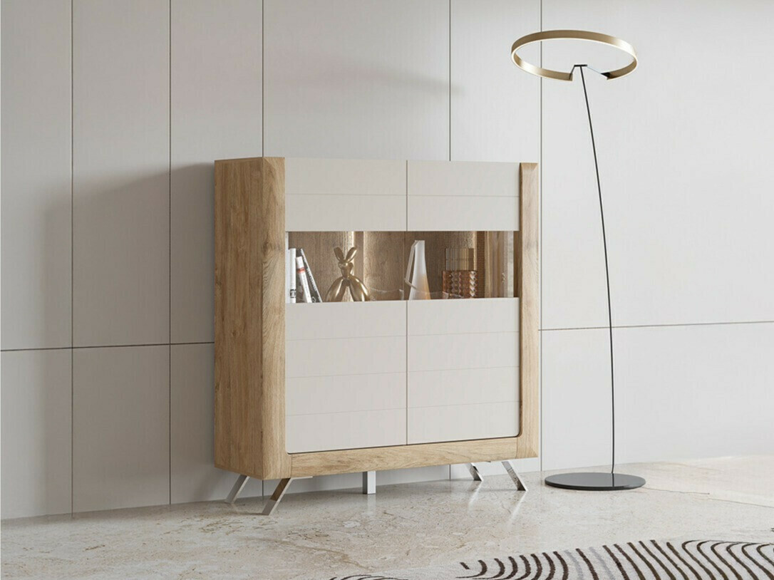 Scaffale Sovera 106 (Quercia dorata + Grigio chiaro)