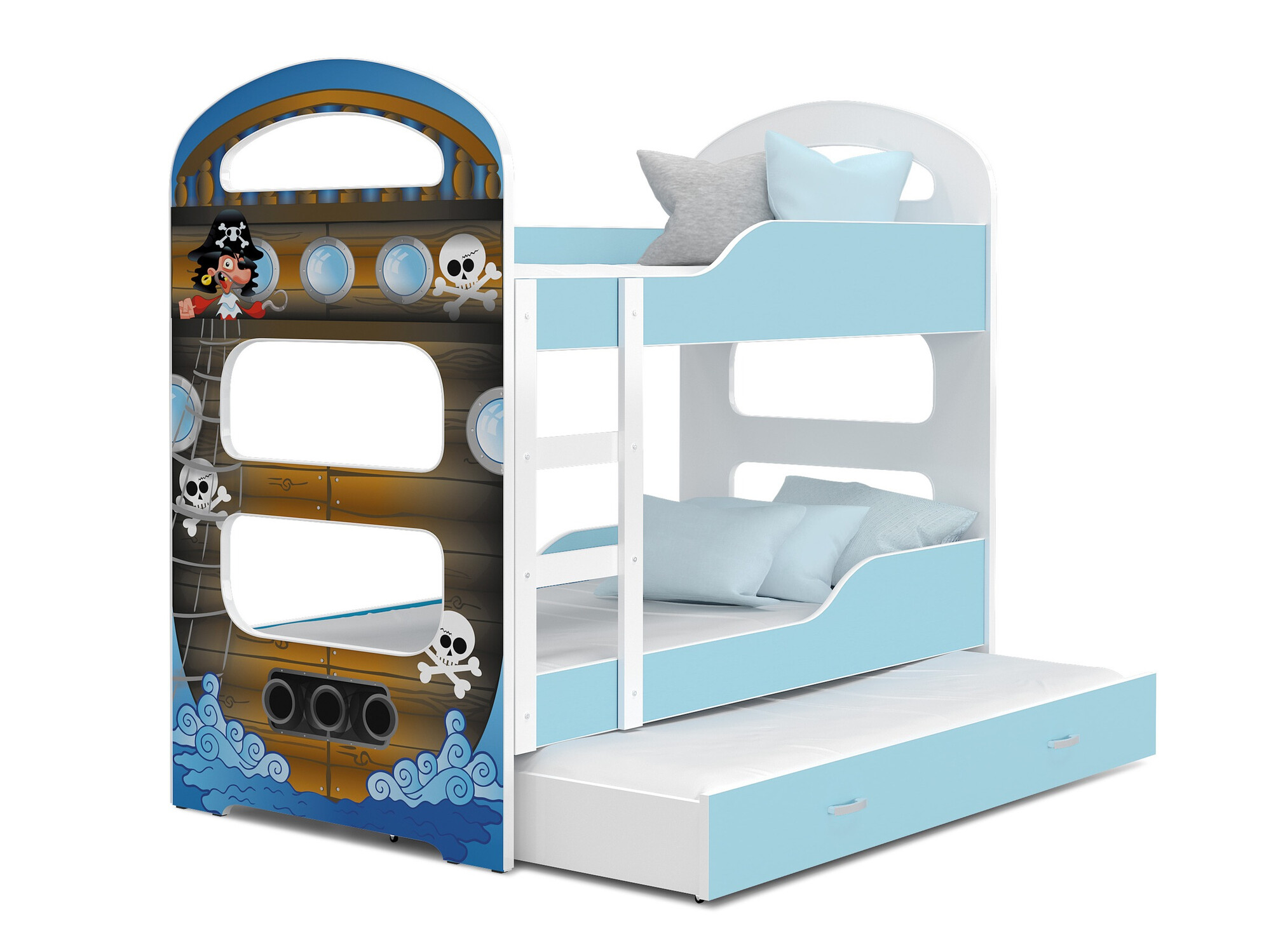 Letto a castello Aurora 116 (Bianco + Blu)