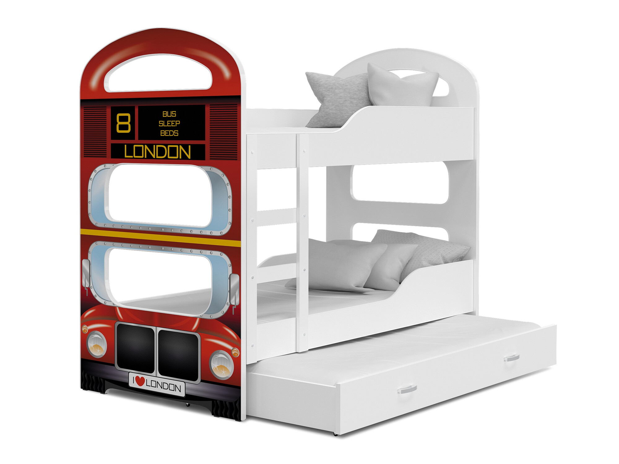 Letto a castello Aurora 116 (Bianco + Rosso)