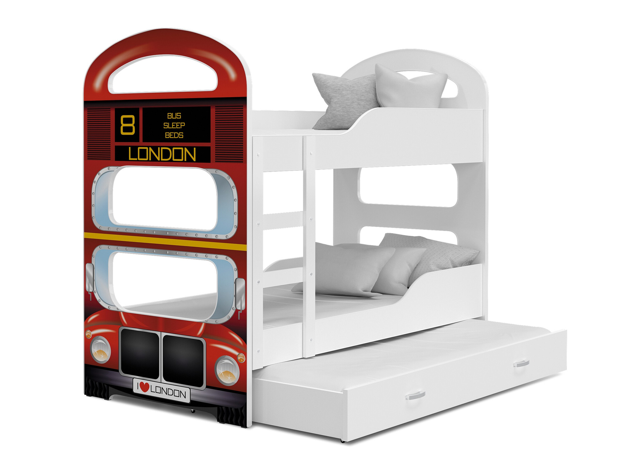 Letto a castello Aurora 116 (Bianco + Rosso)