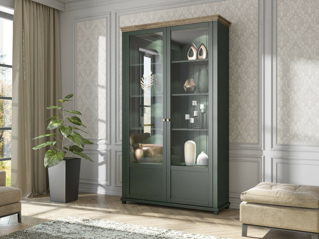 Scaffale Tolnue 102 (Verde scuro + Quercia di lefkada)